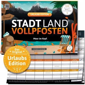 Denkriesen STADT LAND VOLLPFOSTEN - URLAUBS EDITION - 'MEER IM KOPF.' - Reisespiel
