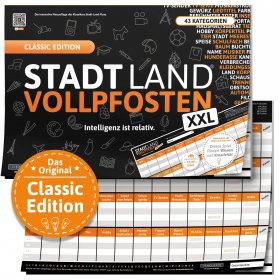 Denkriesen STADT LAND VOLLPFOSTEN - CLASSIC EDITION - 'INTELLIGENZ IST - Reisespiel