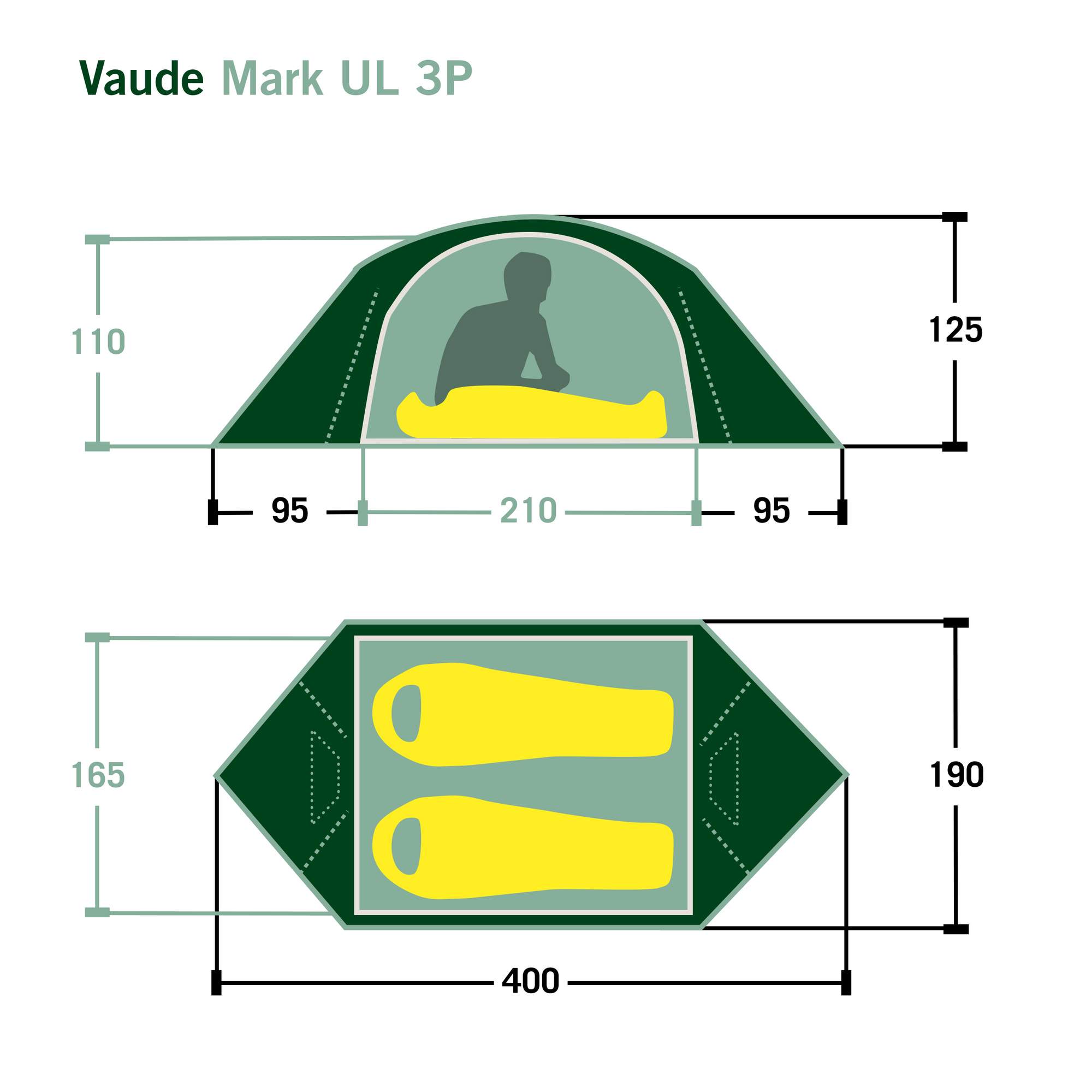 Vaude MARK UL 3P - Kuppelzelt Vaude MARK UL 3P - Kuppelzelt