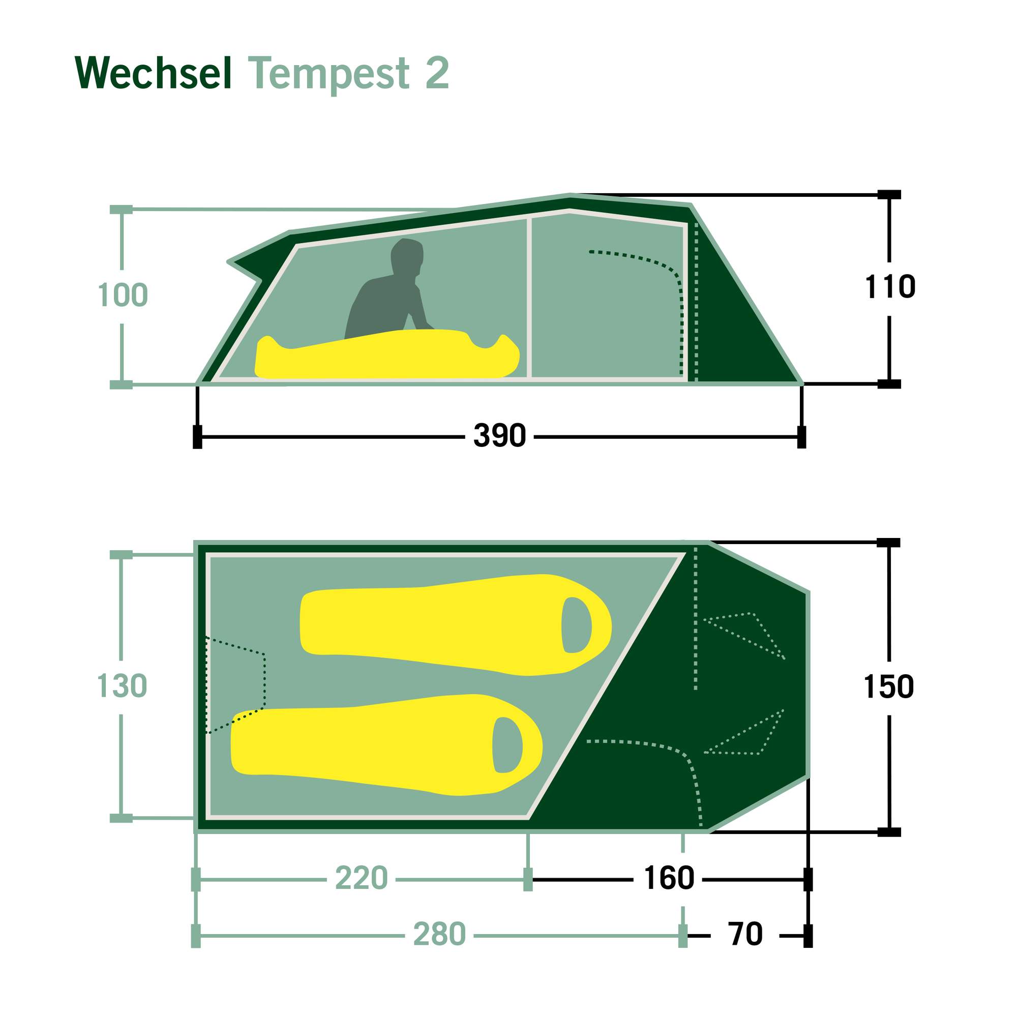 Wechsel TEMPEST 2 - Tunnelzelt