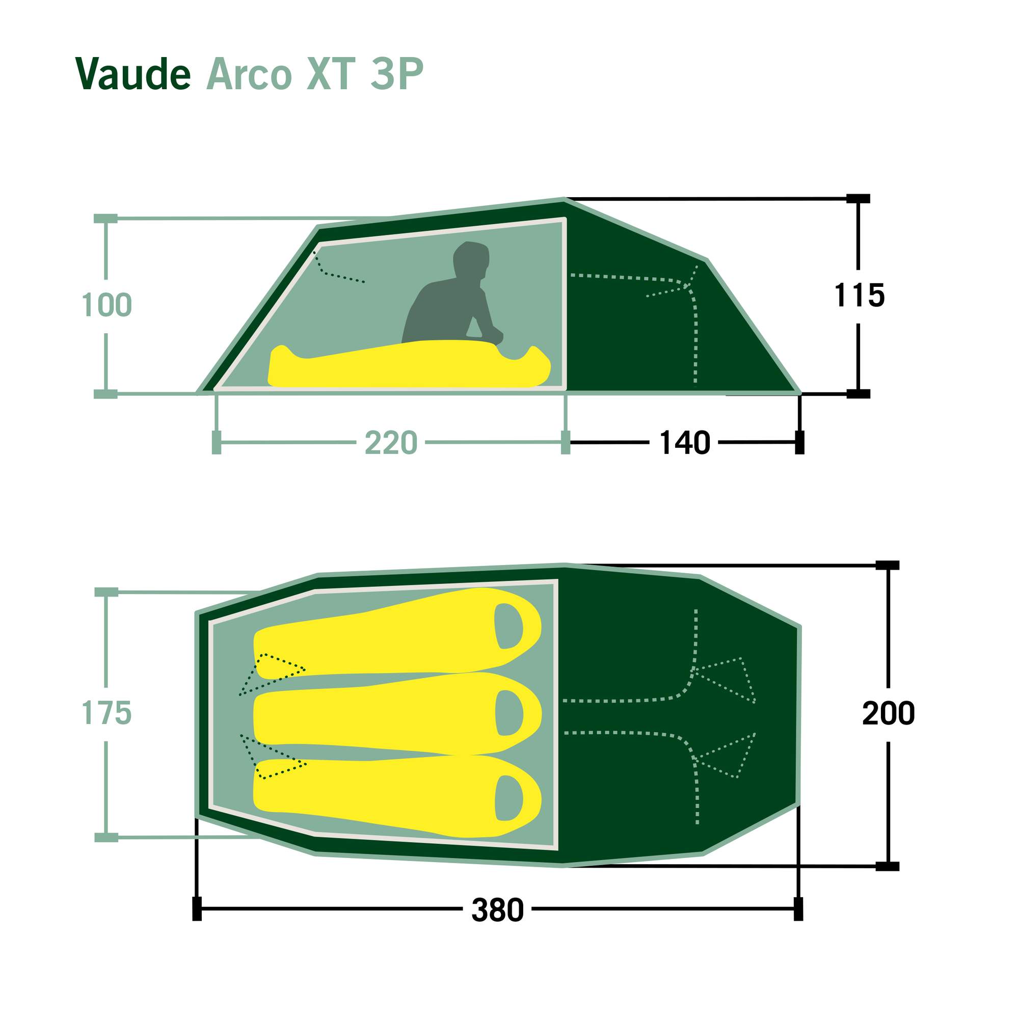Vaude ARCO XT 3P - Tunnelzelt