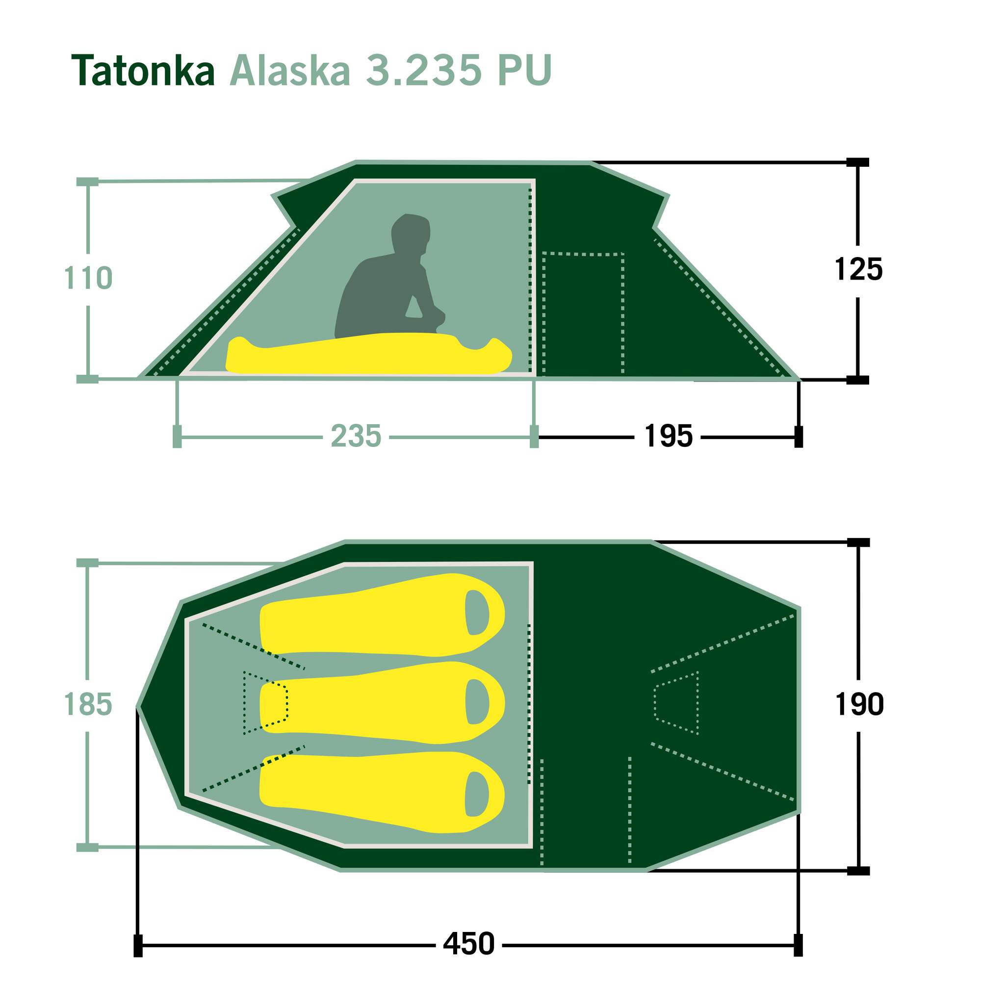 Tatonka ALASKA 3.235 PU - Tunnelzelt
