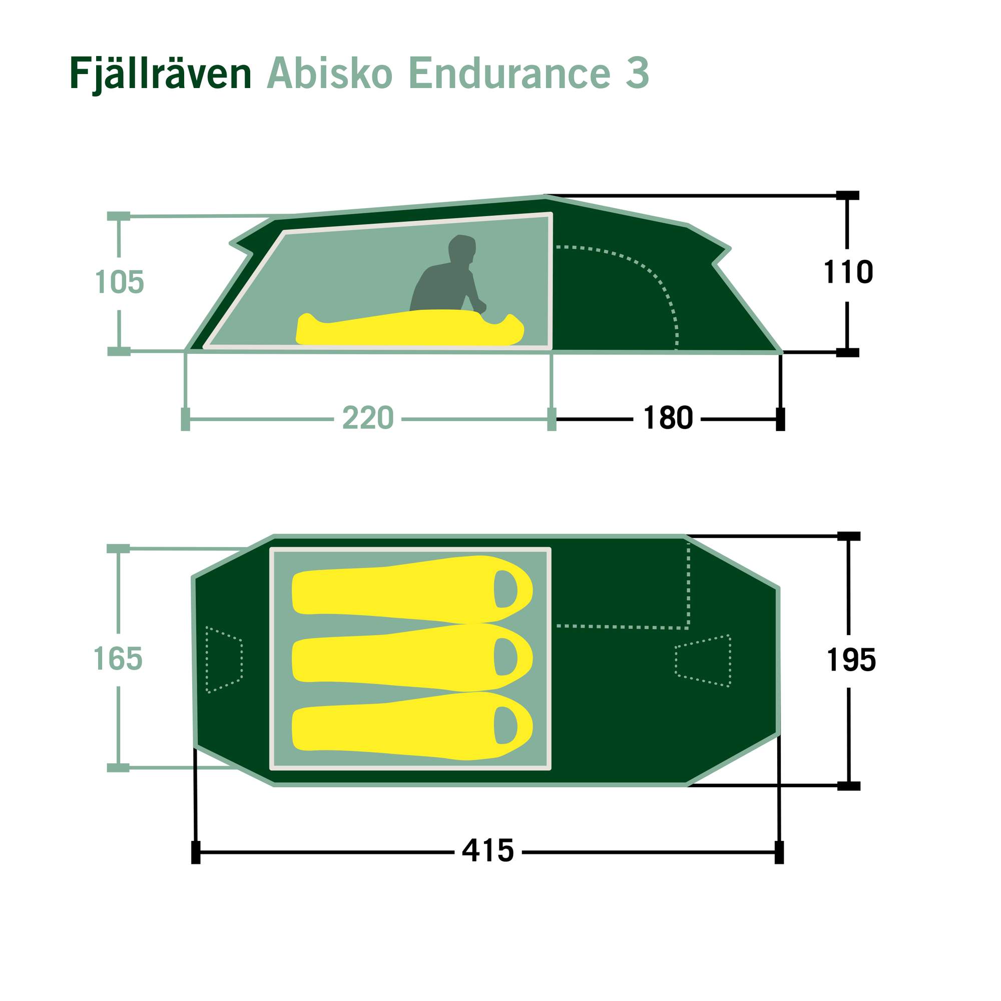 Fjällräven ABISKO ENDURANCE 3 Unisex - Tunnelzelt