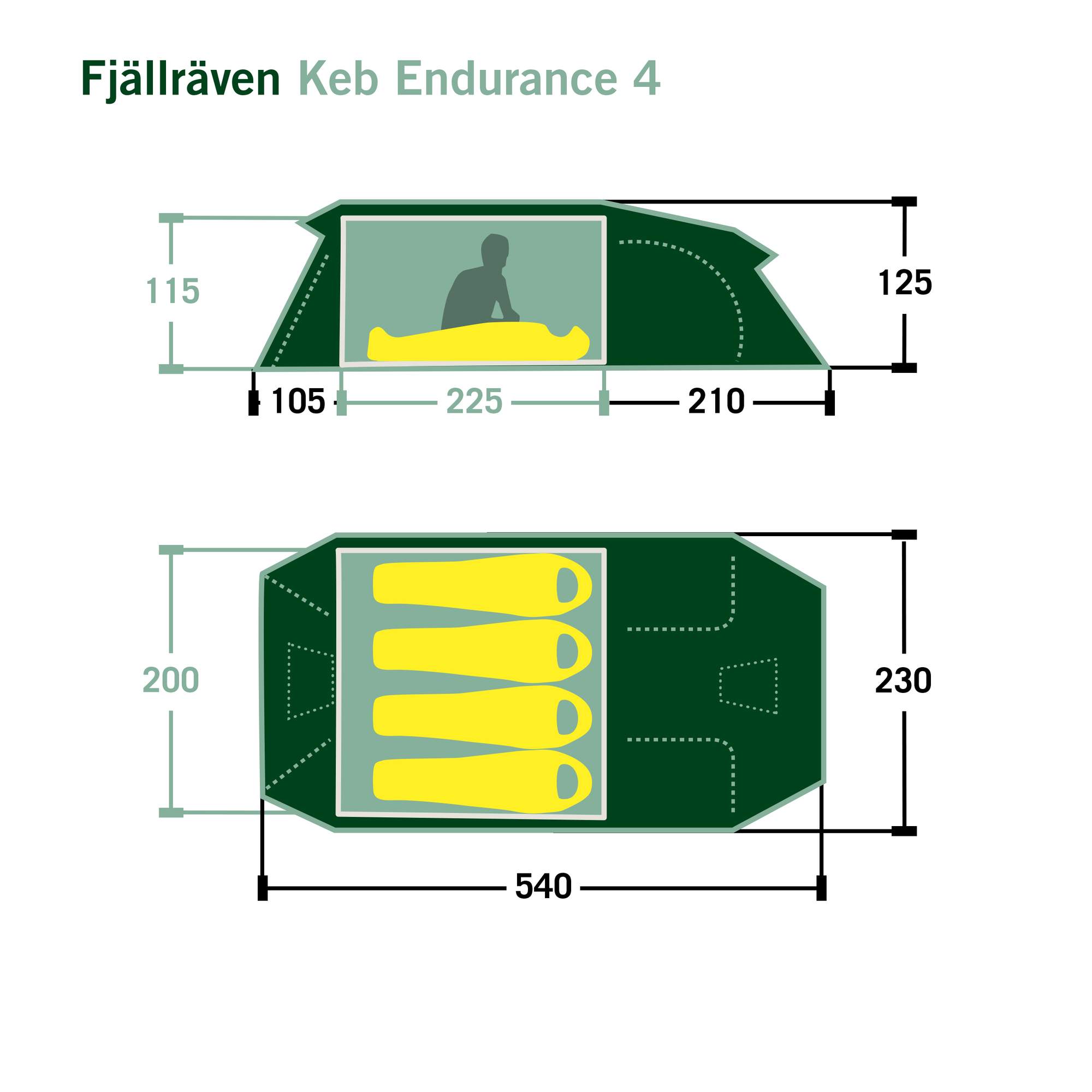 Fjällräven KEB ENDURANCE 4 Unisex - Tunnelzelt
