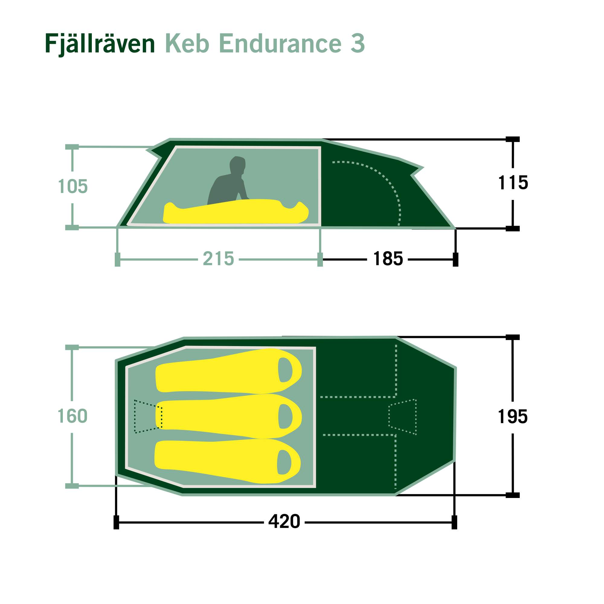Fjällräven KEB ENDURANCE 3 - Tunnelzelt
