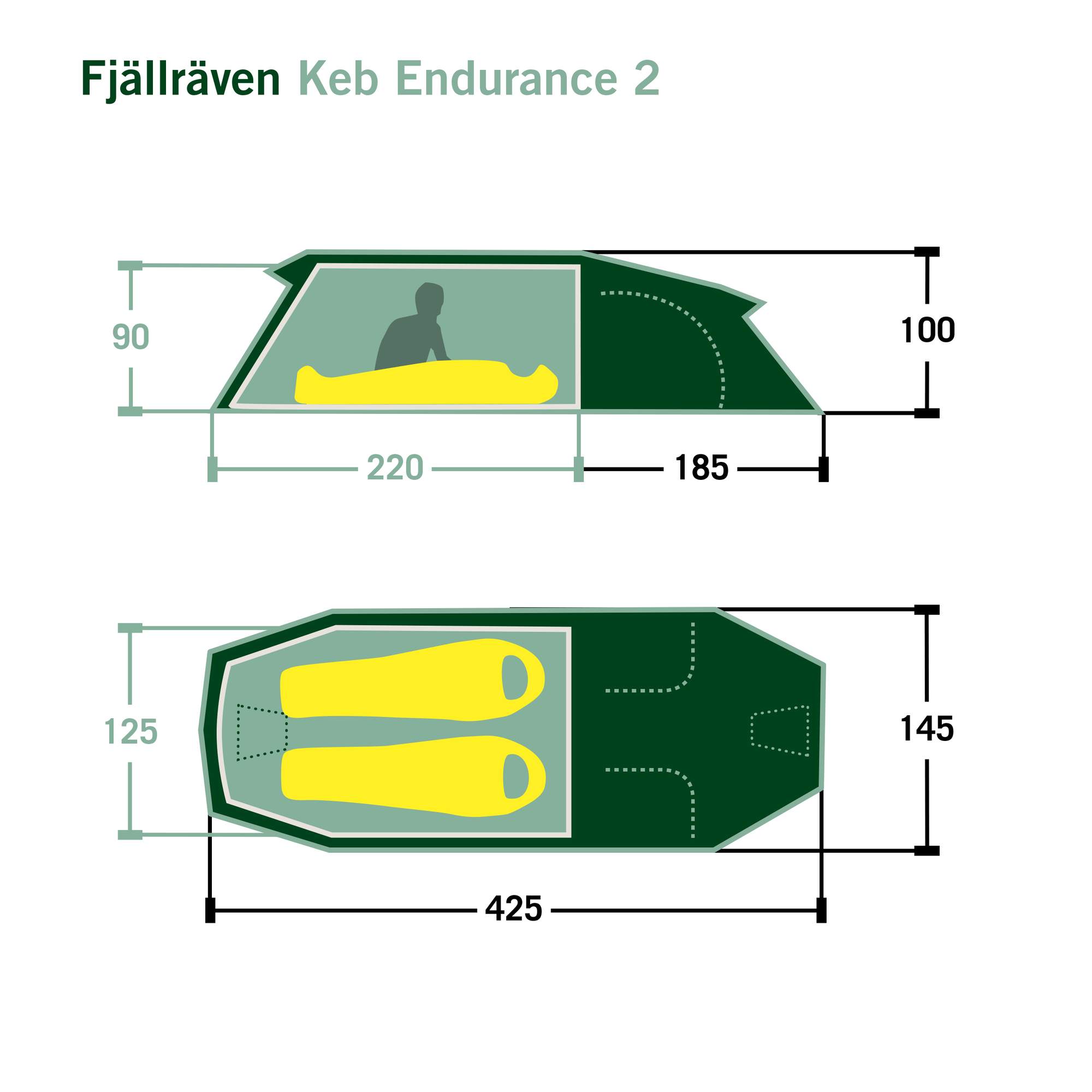 Fjällräven KEB ENDURANCE 2 - Tunnelzelt Fjällräven KEB ENDURANCE 2 - Tunnelzelt