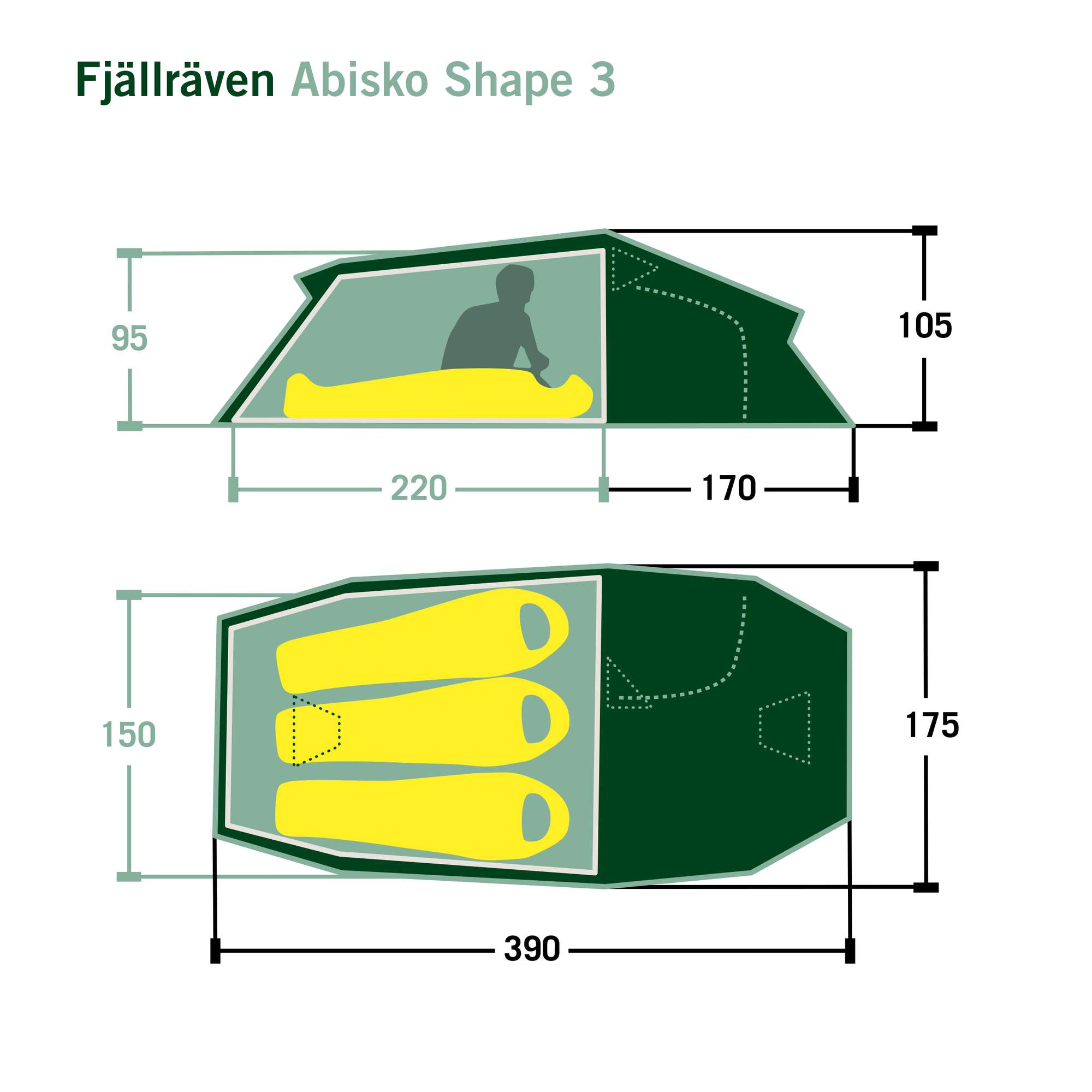 Fjällräven ABISKO SHAPE 3 Unisex - Tunnelzelt