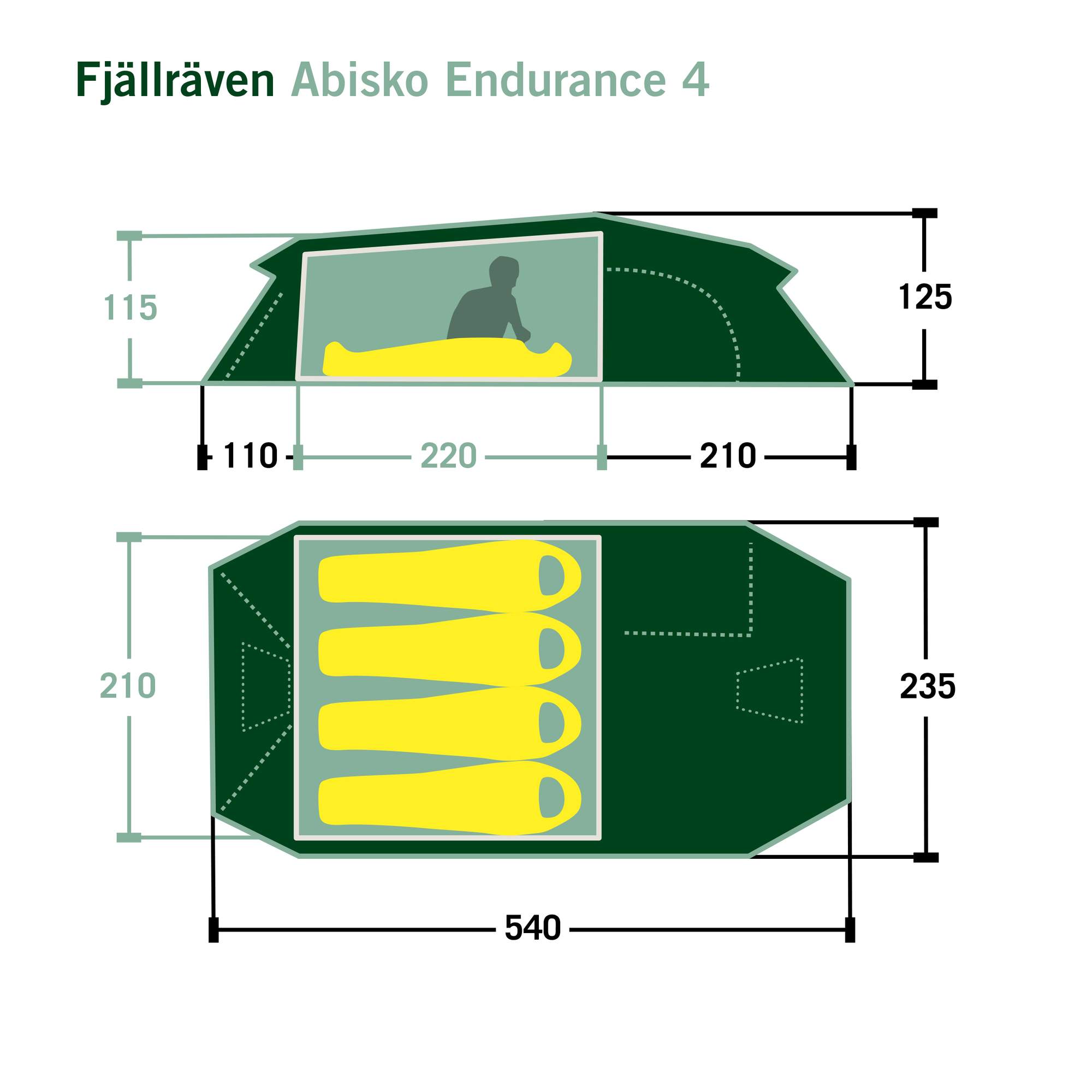 Fjällräven ABISKO ENDURANCE 4 - Tunnelzelt