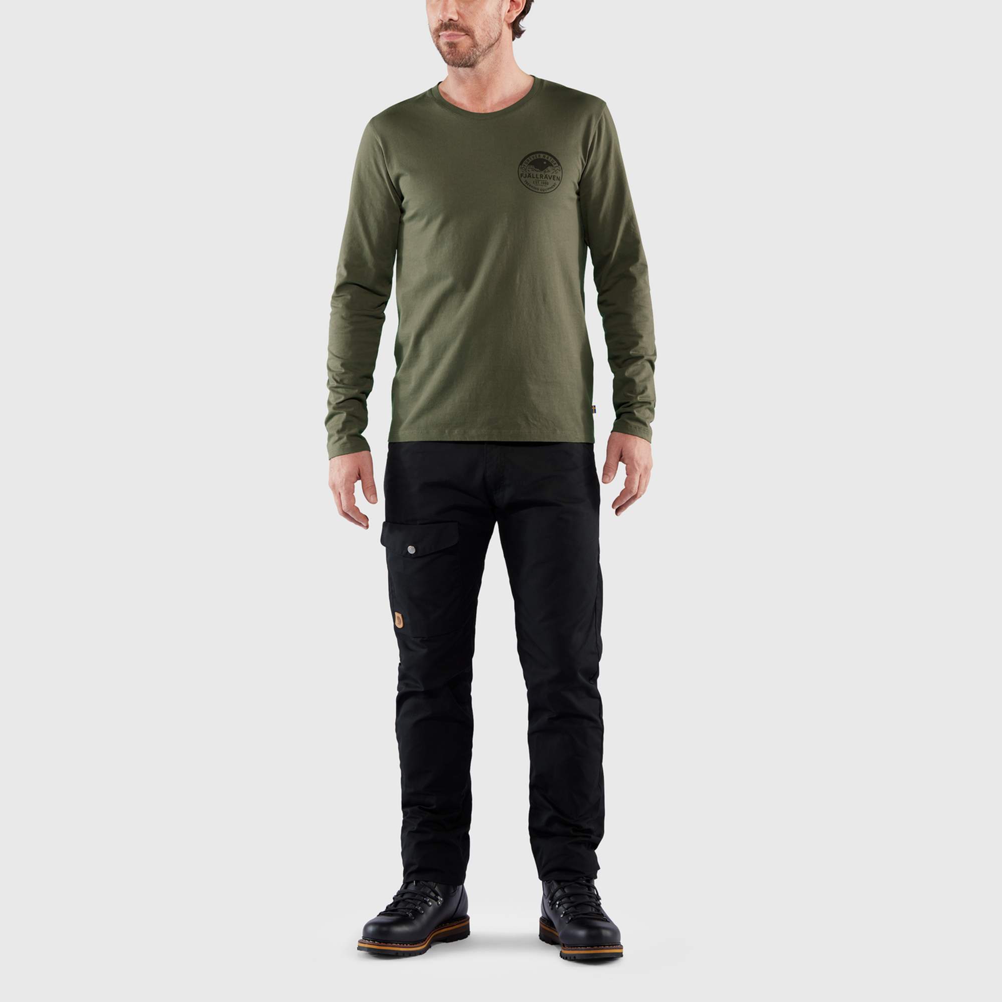 Fjällräven FOREVER NATURE BADGE LS M Herren - Langarmshirt