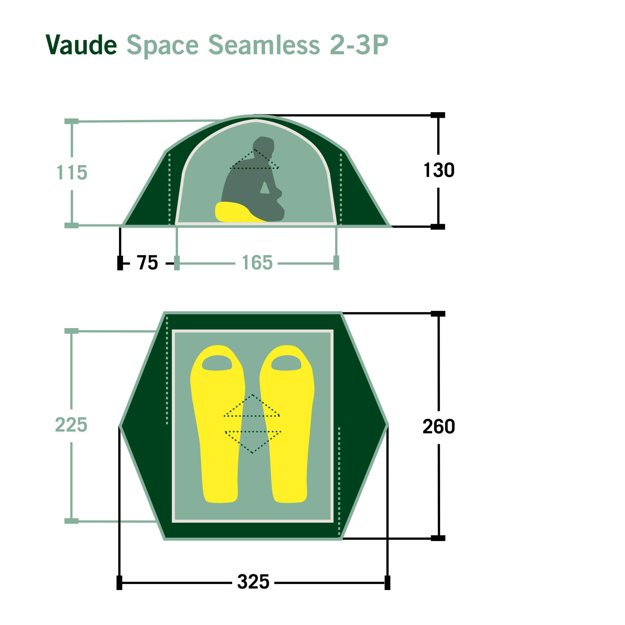Vaude SPACE SEAMLESS 2-3P - Kuppelzelt