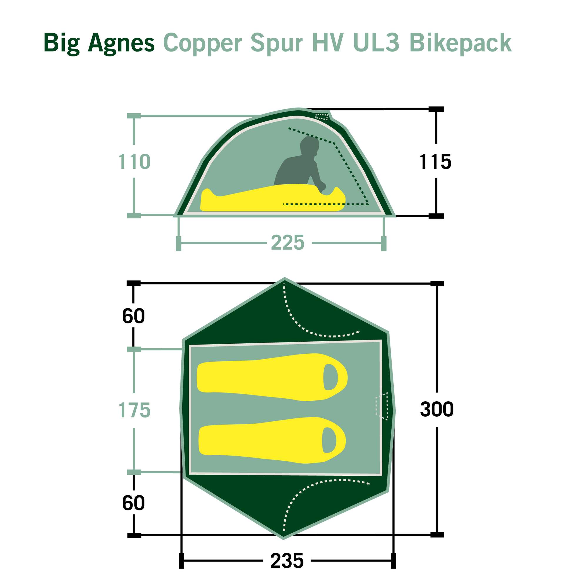 Big Agnes COPPER SPUR HV UL3 BIKEPACK - Kuppelzelt Big Agnes COPPER SPUR HV UL3 BIKEPACK - Kuppelzelt