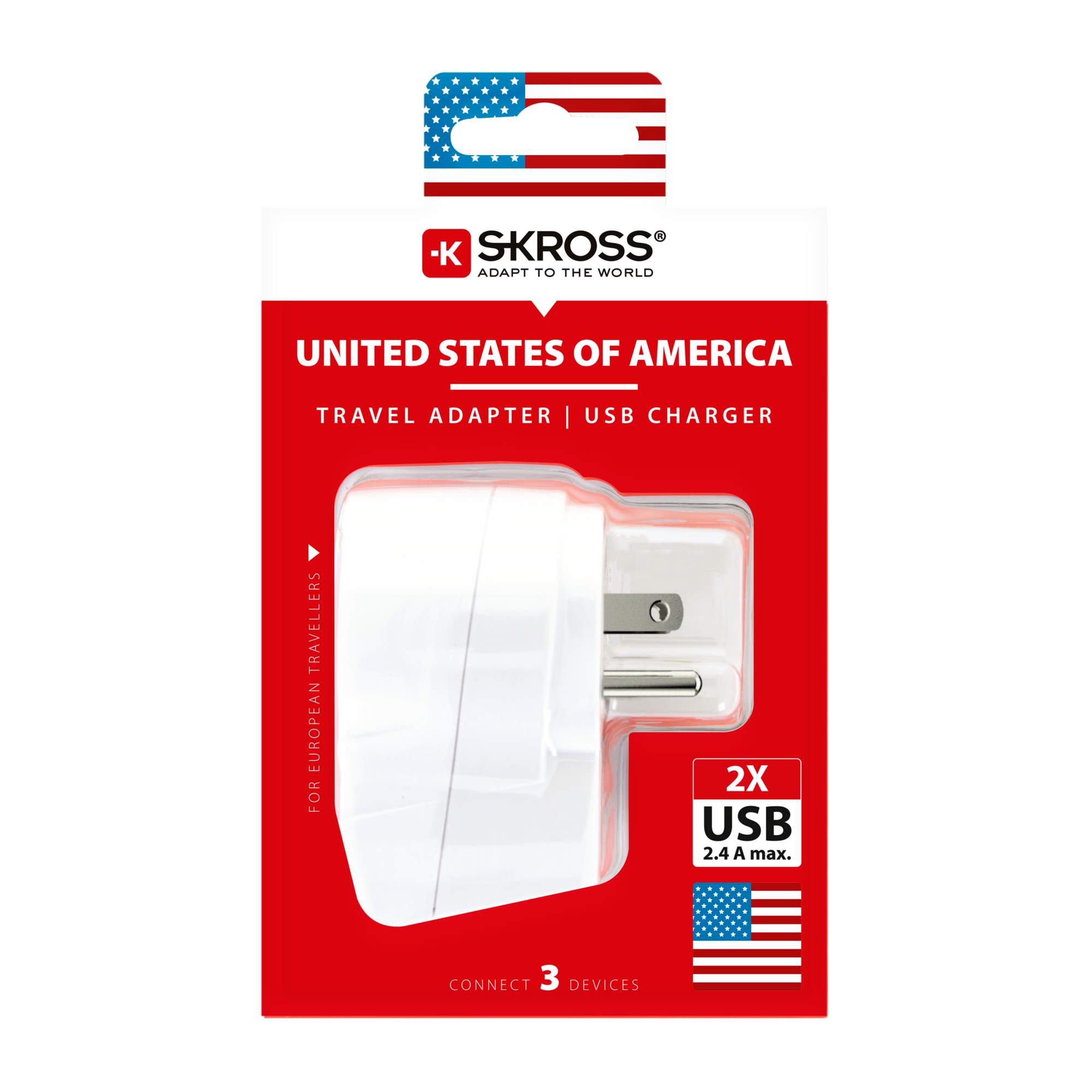 SKROSS EUROPE TO US USB - Reisestecker SKROSS EUROPE TO US USB - Reisestecker