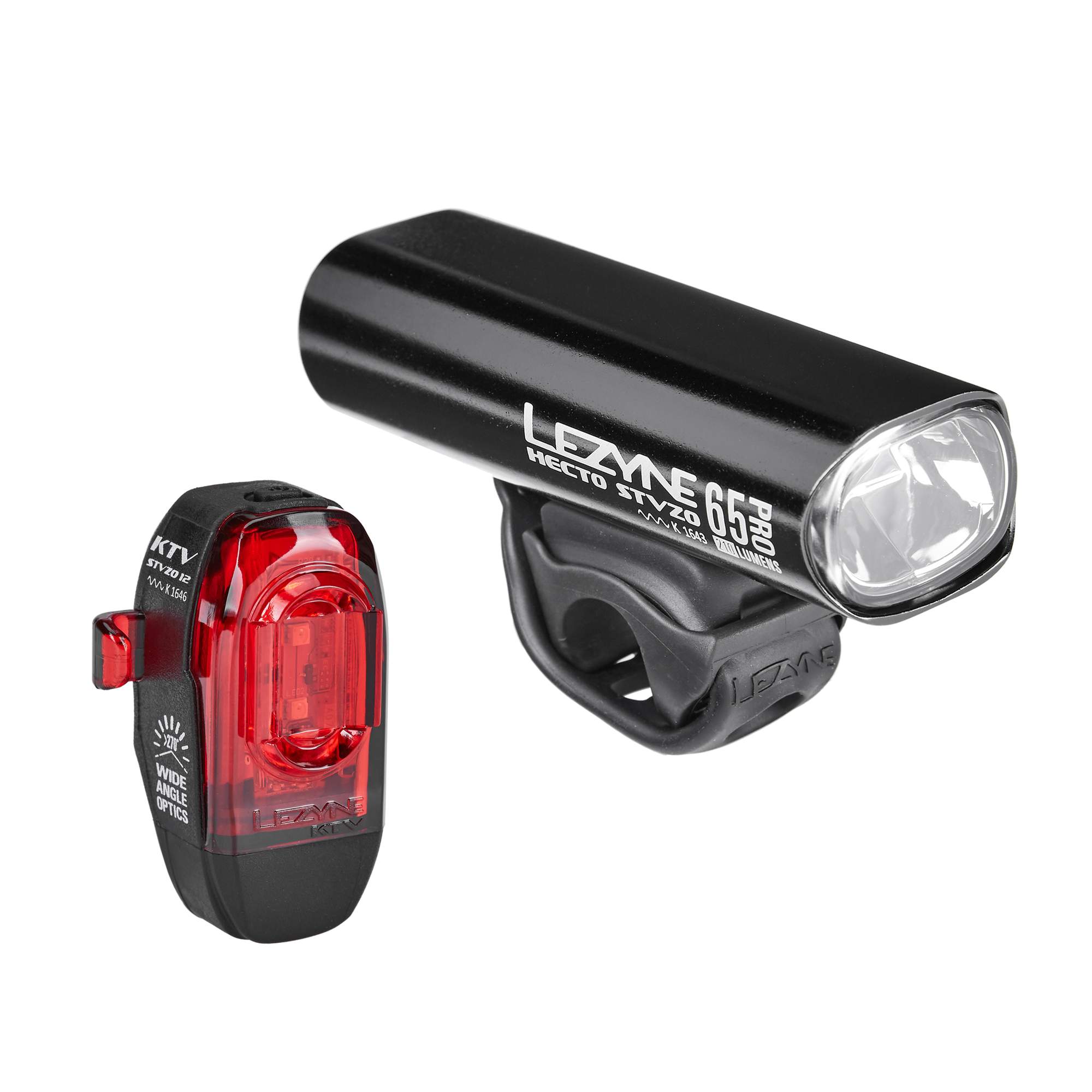 Lezyne BELEUCHTUNGSSET HECTO PRO 65 + KTV STVZO, SCHWARZ Y13 - Fahrradbeleuchtung