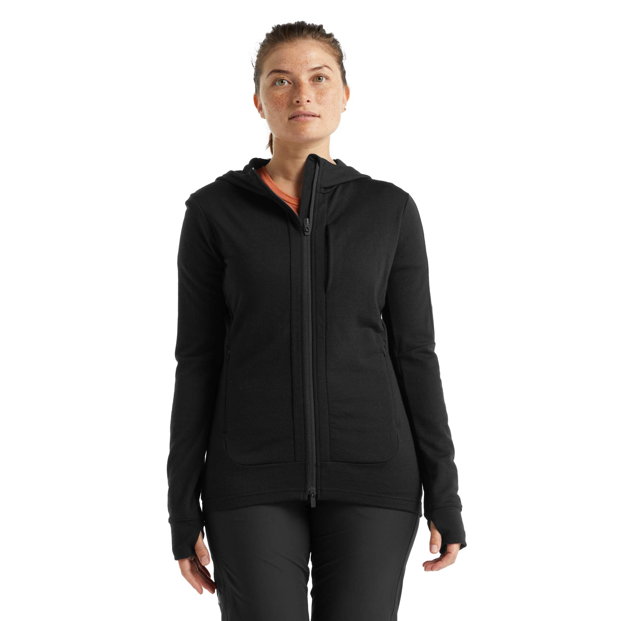 Icebreaker W QUANTUM III LS ZIP HOOD Damen - Wolljacke