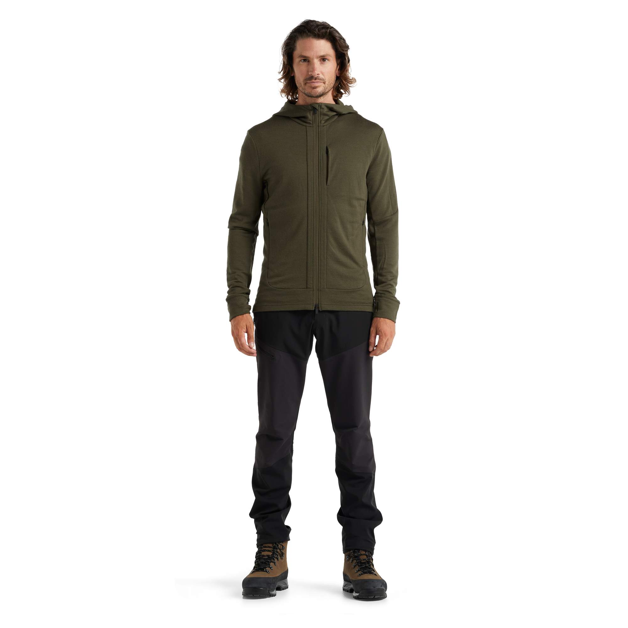 Icebreaker M QUANTUM III LS ZIP HOOD Herren - Wolljacke
