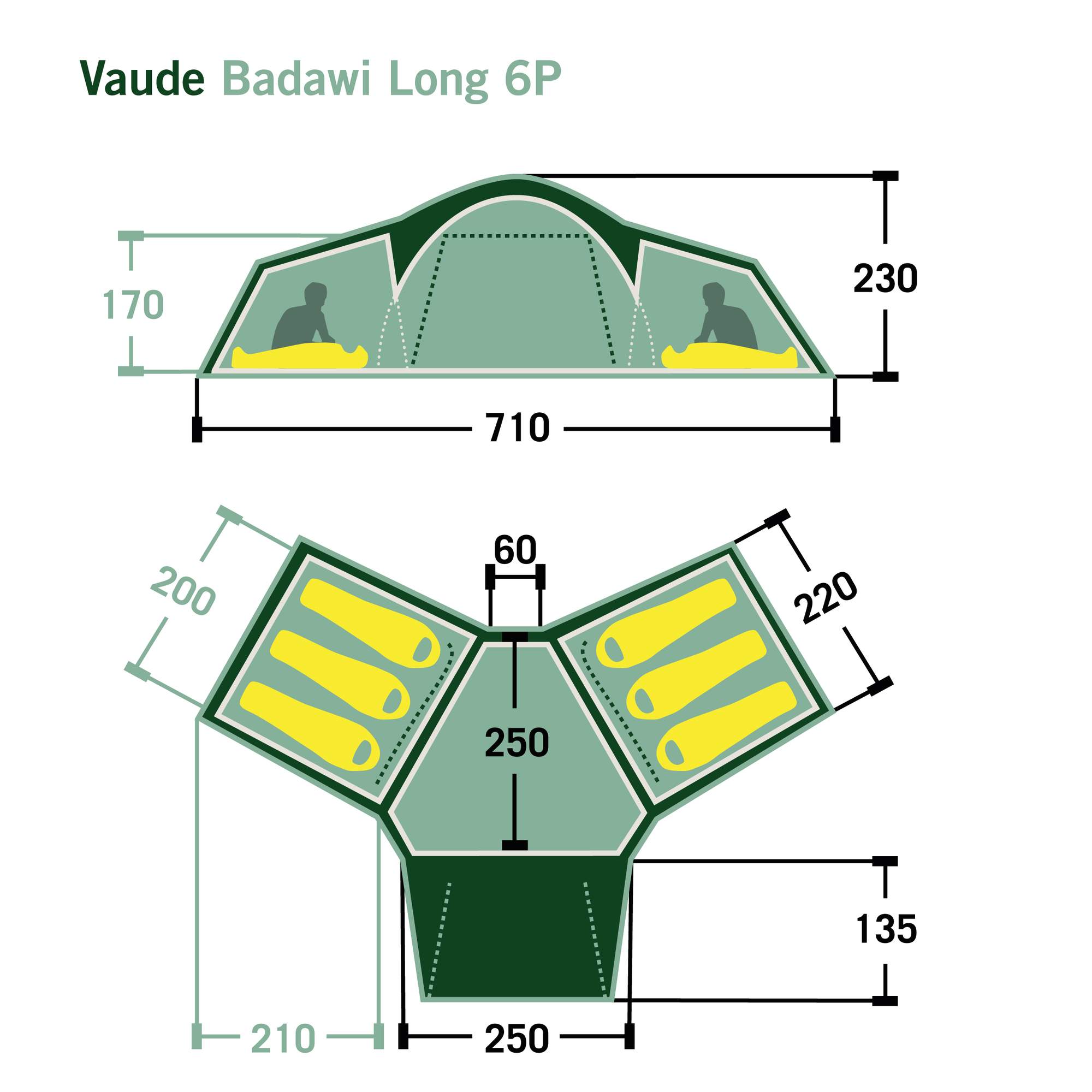 Vaude BADAWI LONG 6P - Familienzelt