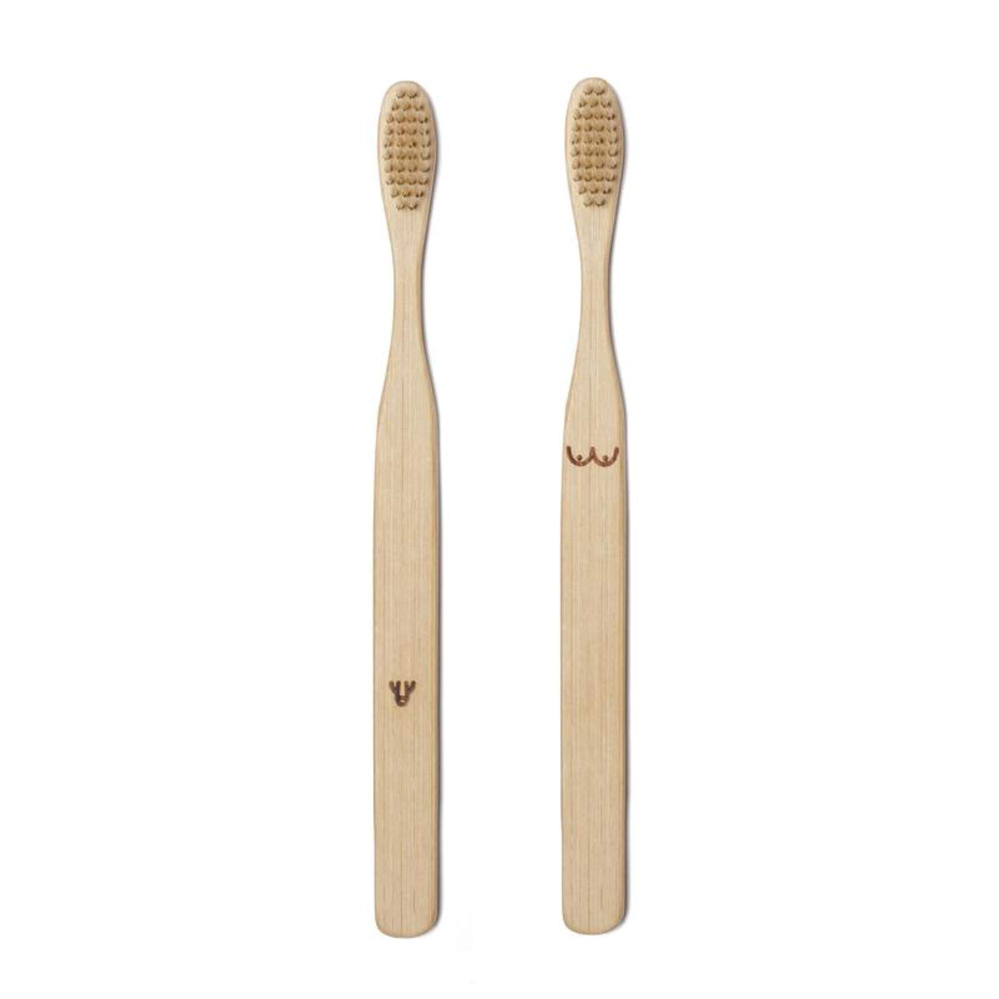 Kikkerland NUDIE BAMBOO TOOTHBRUSH SET - Zahnpflege