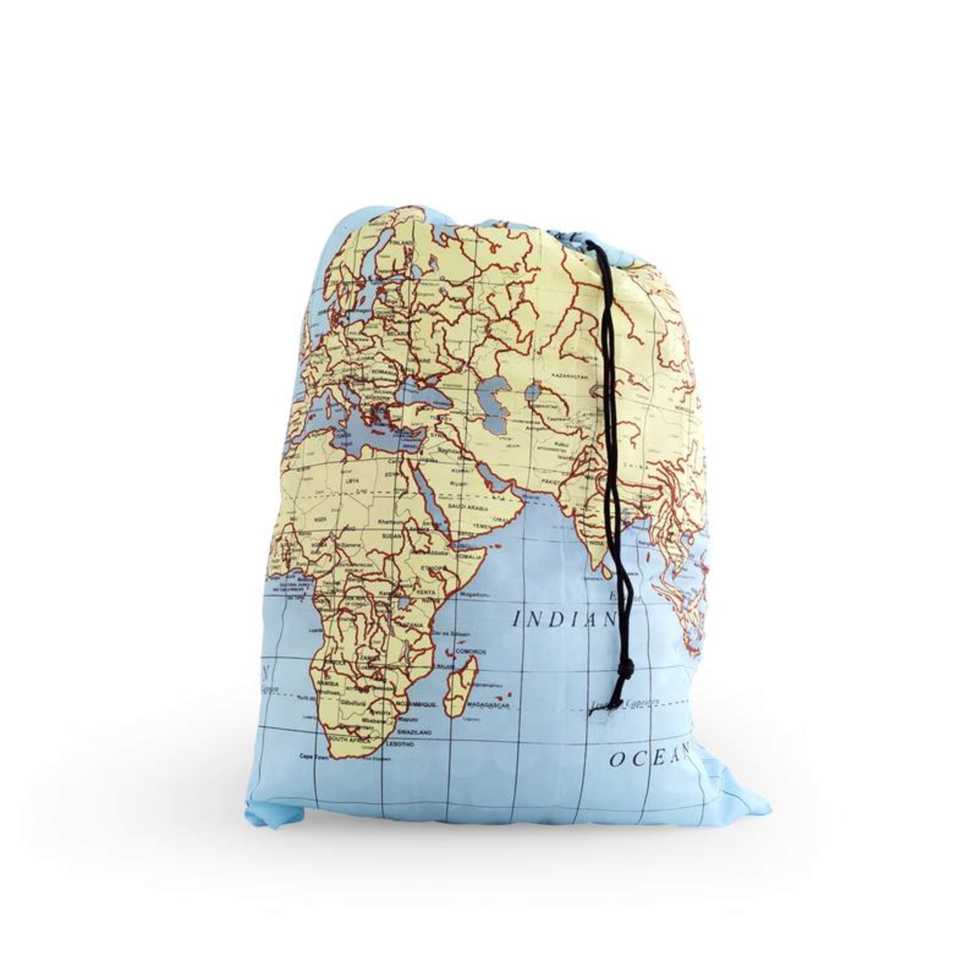 Kikkerland TRAVEL LAUNDRY BAG MAPS - Packbeutel