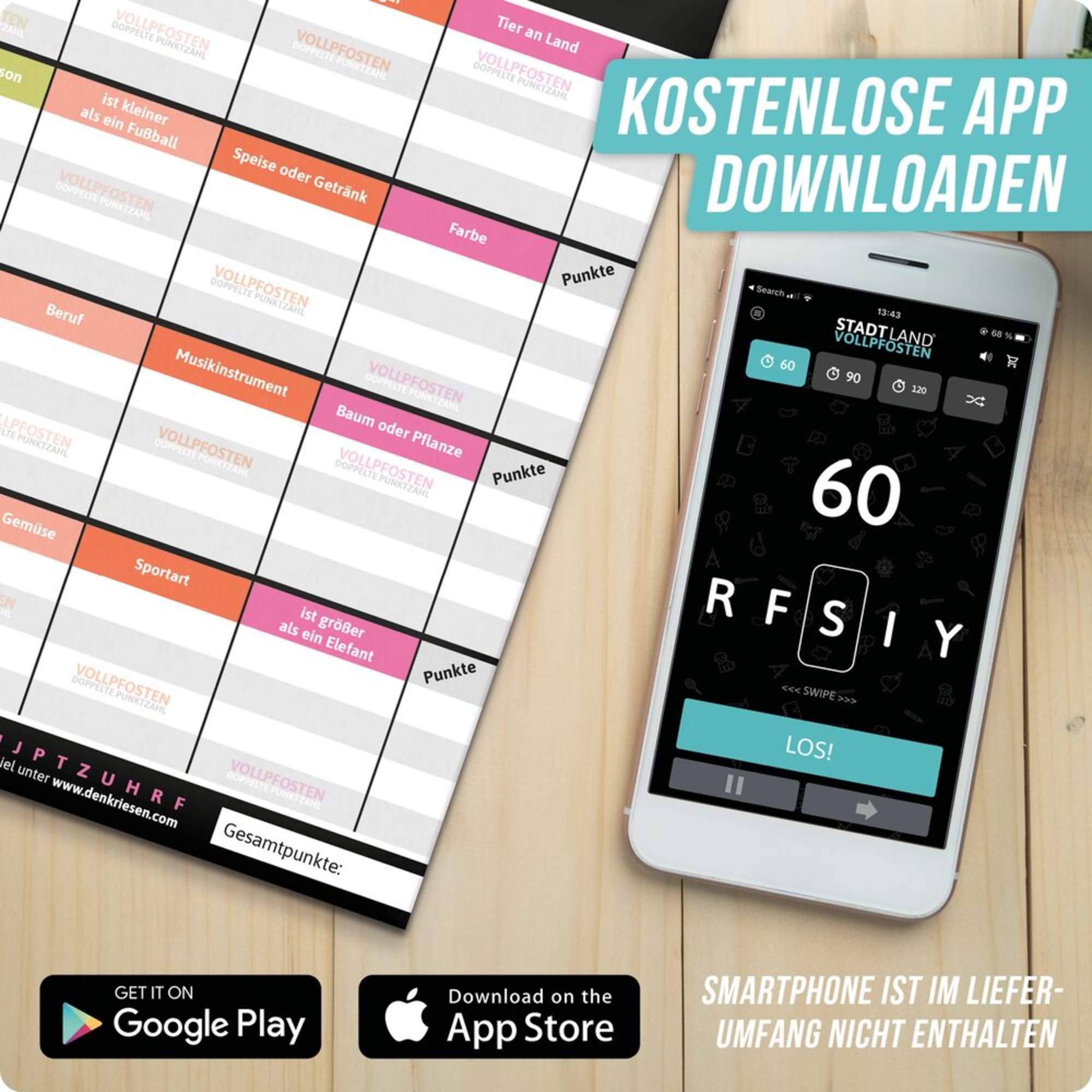 Denkriesen STADT LAND VOLLPFOSTEN - JUNIOR EDITION \'JEDER PUNKT ZÄHLT.\' - Reisespiel Denkriesen STADT LAND VOLLPFOSTEN - JUNIOR EDITION \'JEDER PUNKT ZÄHLT.\' - Reisespiel