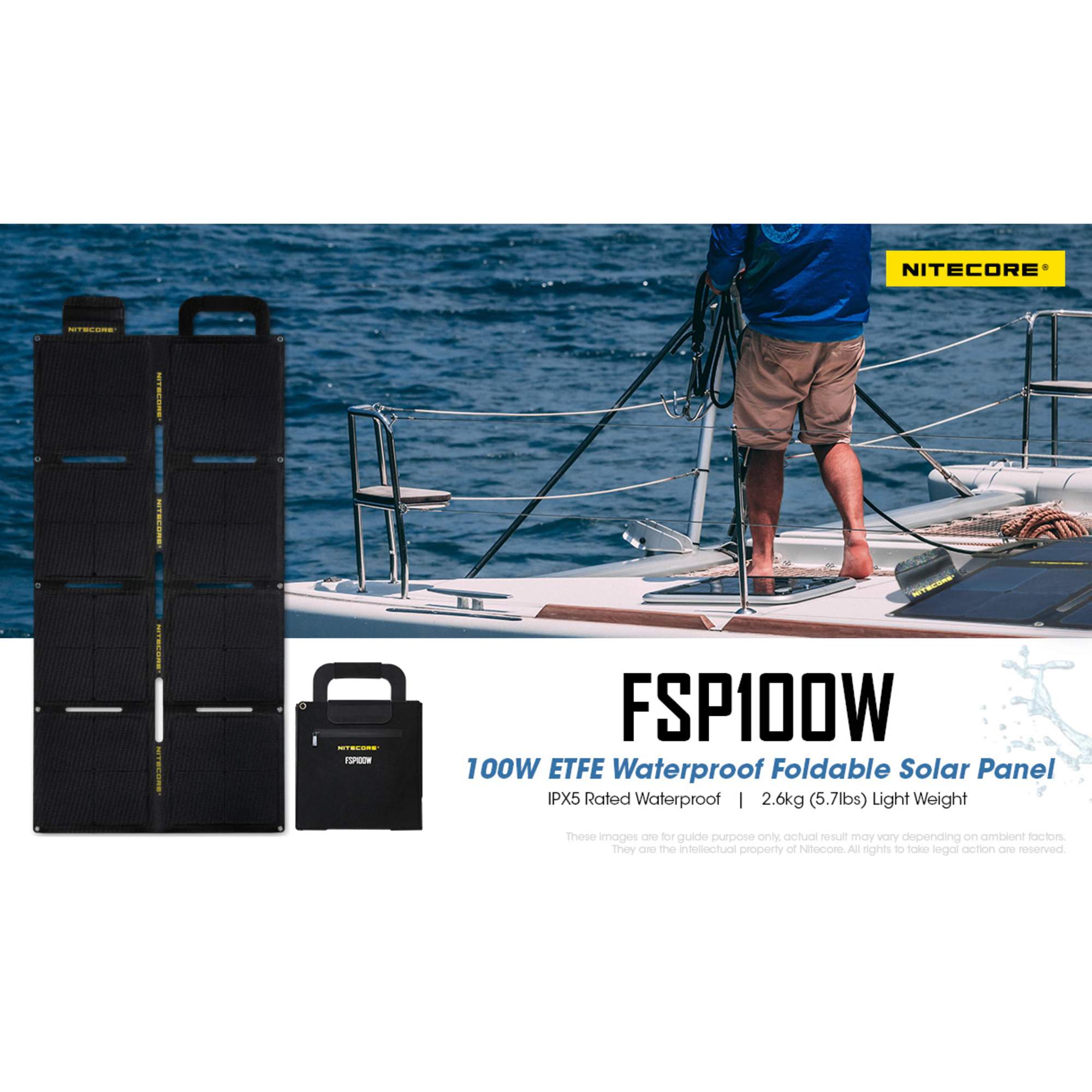 Nitecore FSP100W - Solarladegerät Nitecore FSP100W - Solarladegerät