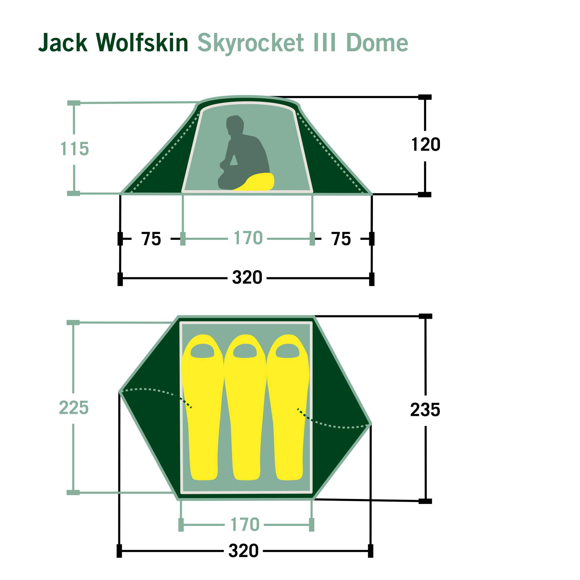 Jack Wolfskin SKYROCKET III DOME - Kuppelzelt