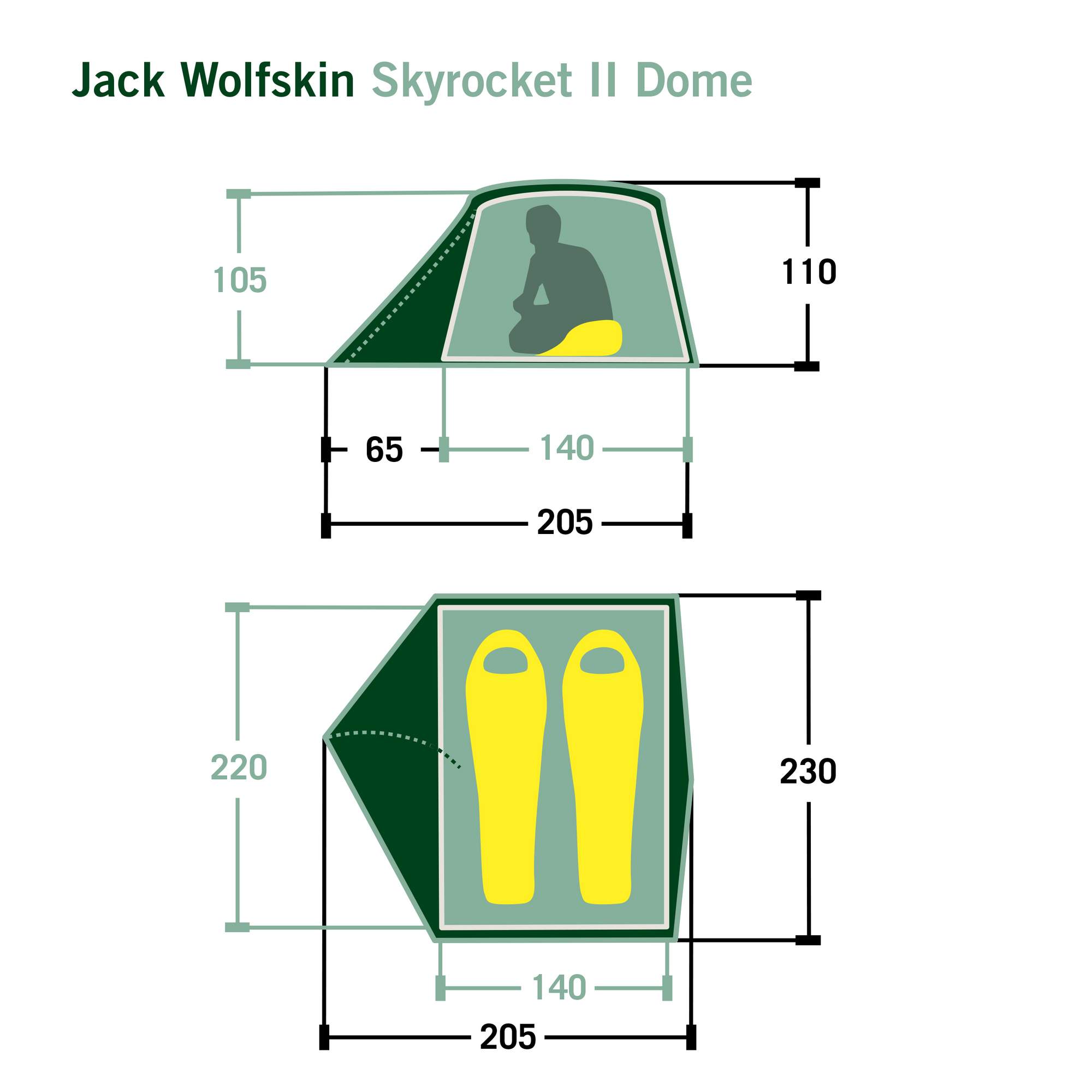 Jack Wolfskin SKYROCKET II DOME - Kuppelzelt
