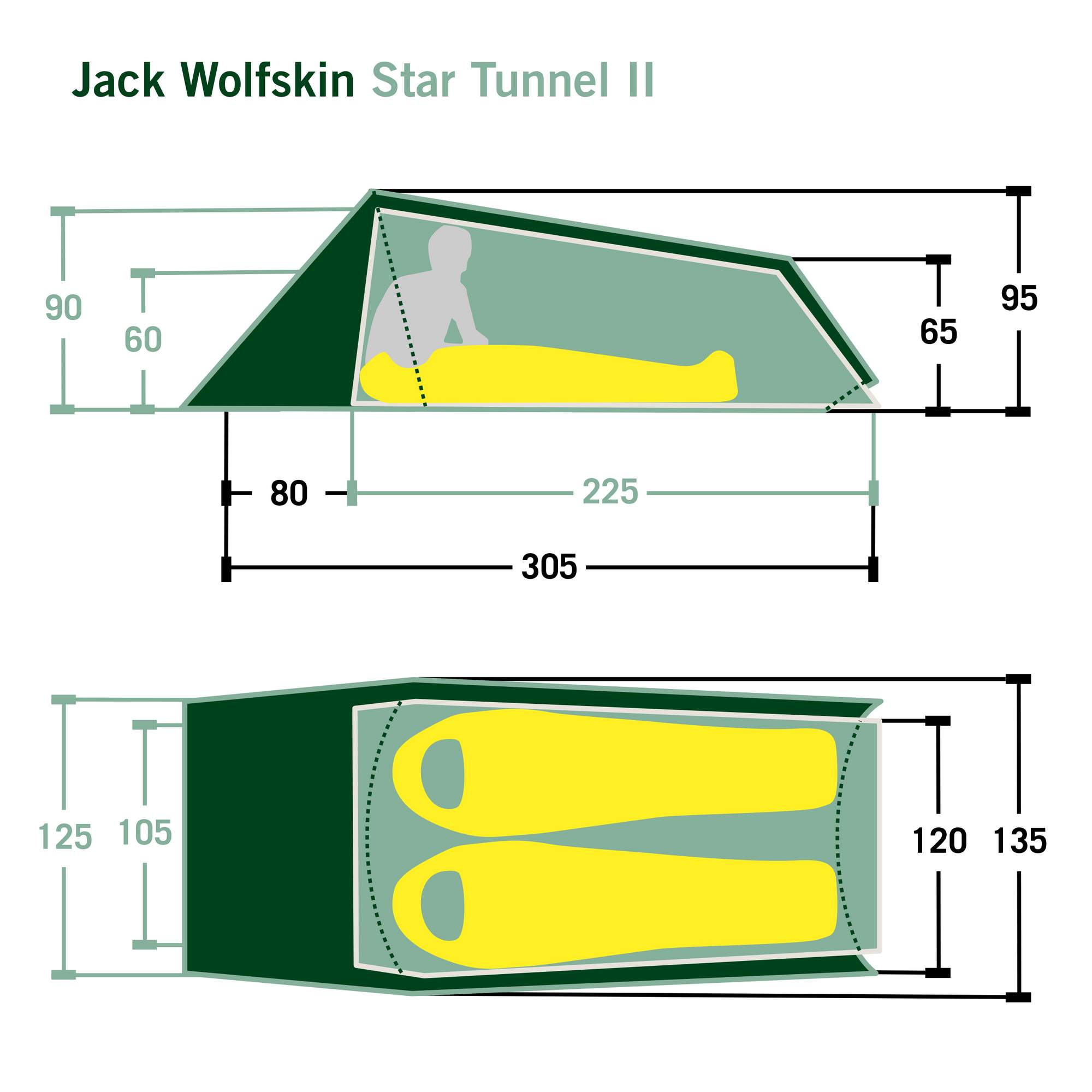 Jack Wolfskin STAR TUNNEL II - Tunnelzelt