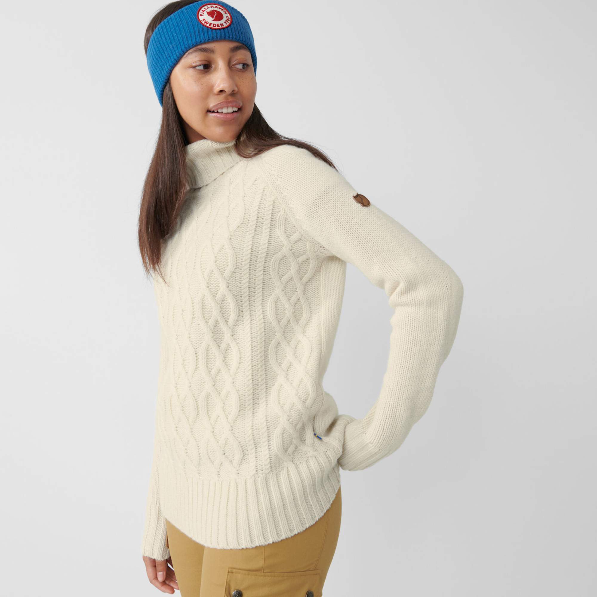 Fjällräven ÖVIK CABLE KNIT ROLLER NECK W Damen - Wollpullover