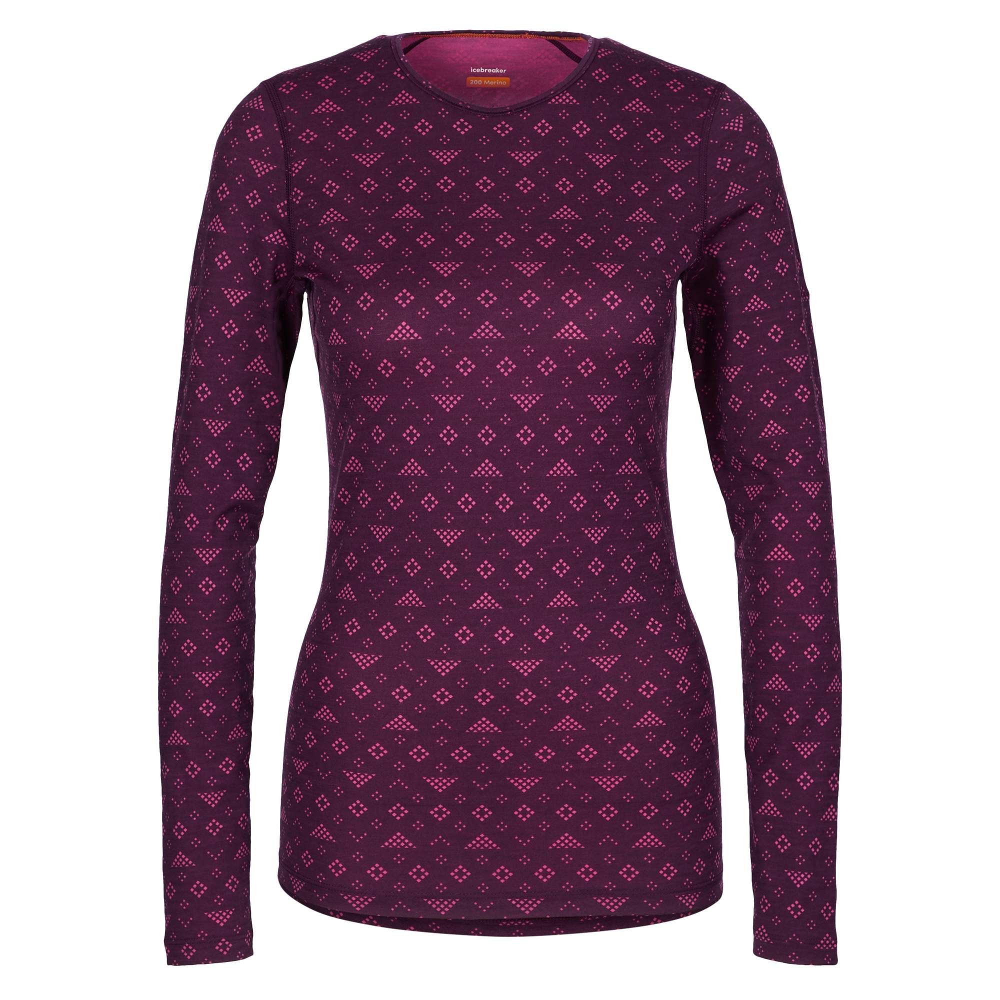 Icebreaker W MERINO 200 OASIS LS CREWE FIRST SNOW Damen - Funktionsshirt
