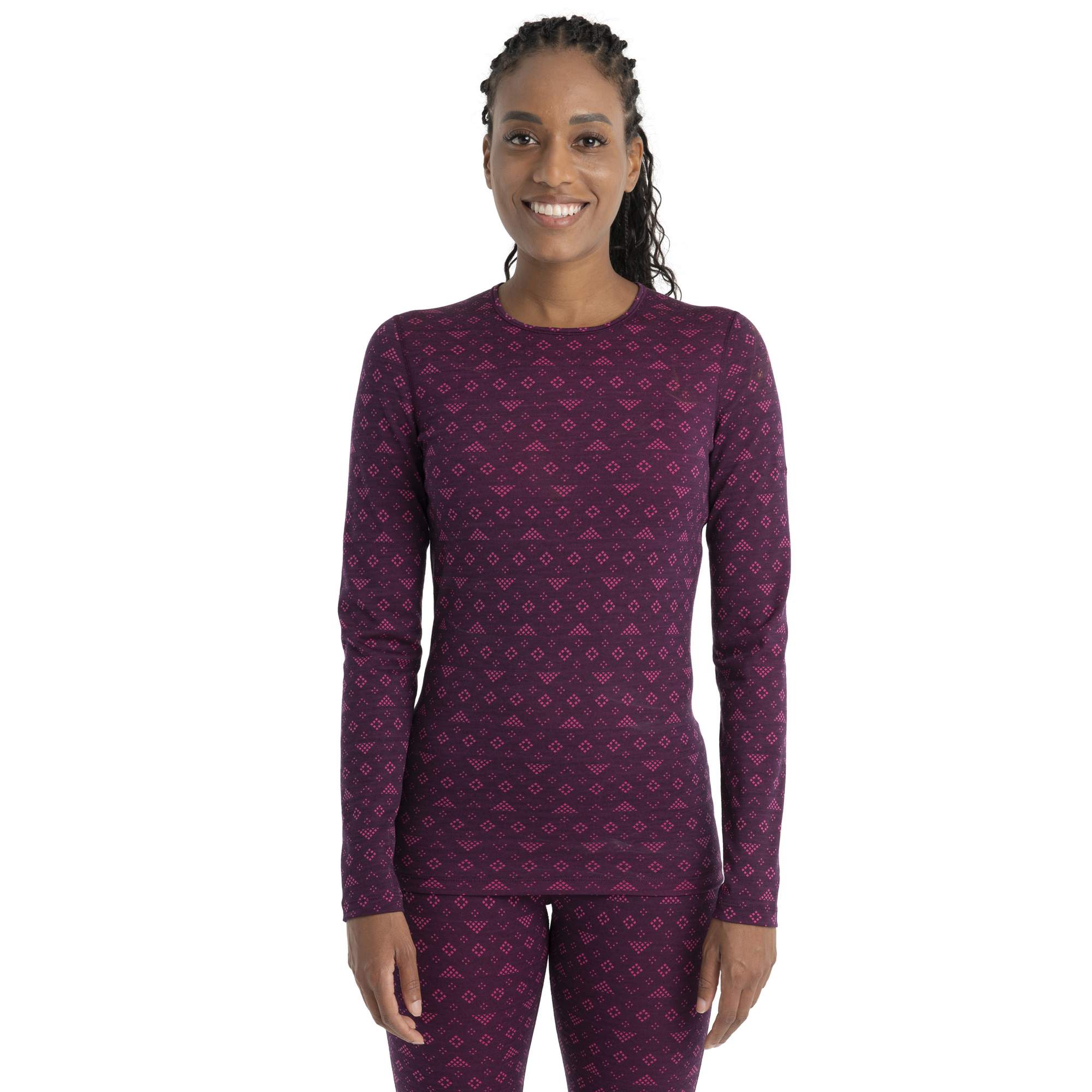 Icebreaker W MERINO 200 OASIS LS CREWE FIRST SNOW Damen - Funktionsshirt