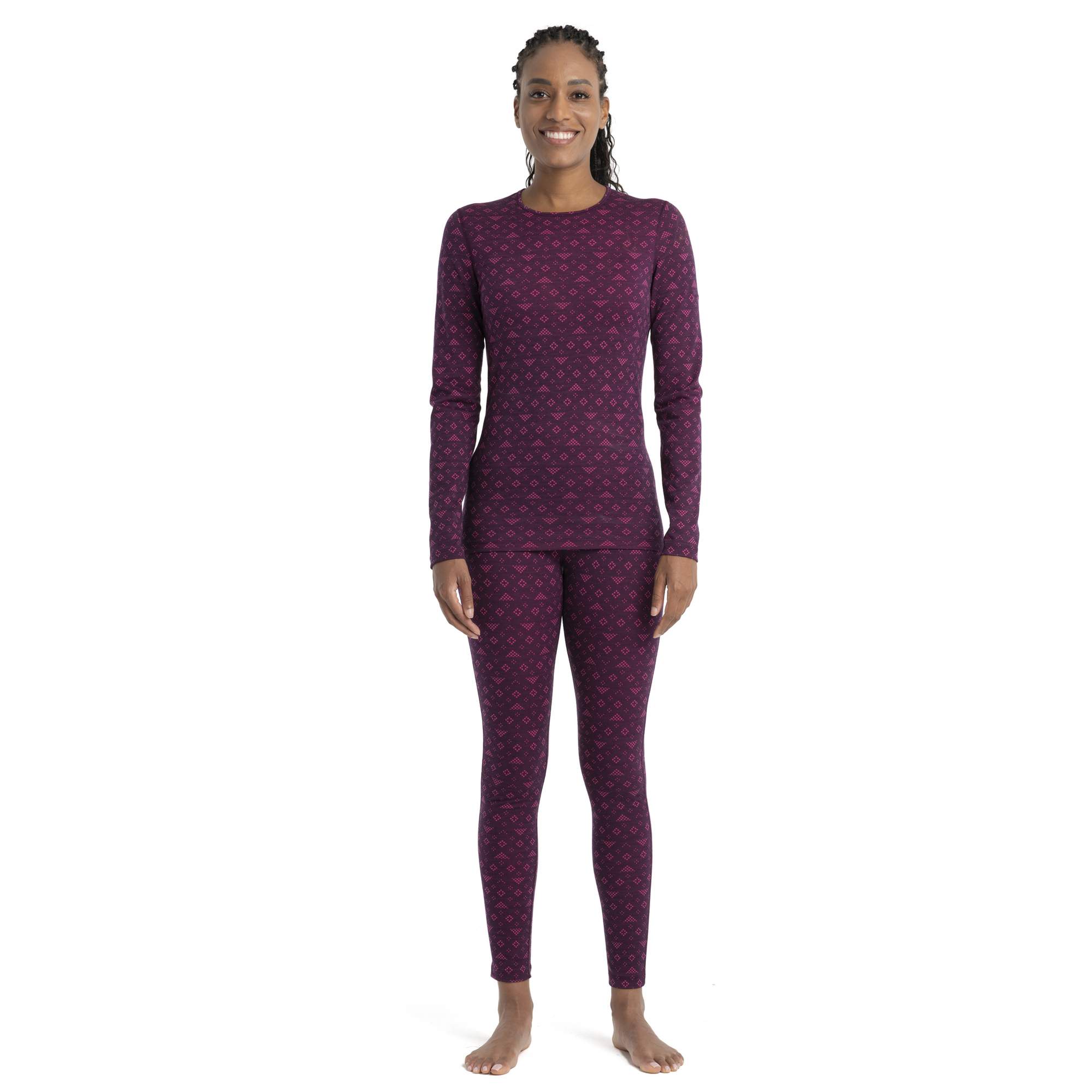 Icebreaker W MERINO 200 OASIS LS CREWE FIRST SNOW Damen - Funktionsshirt