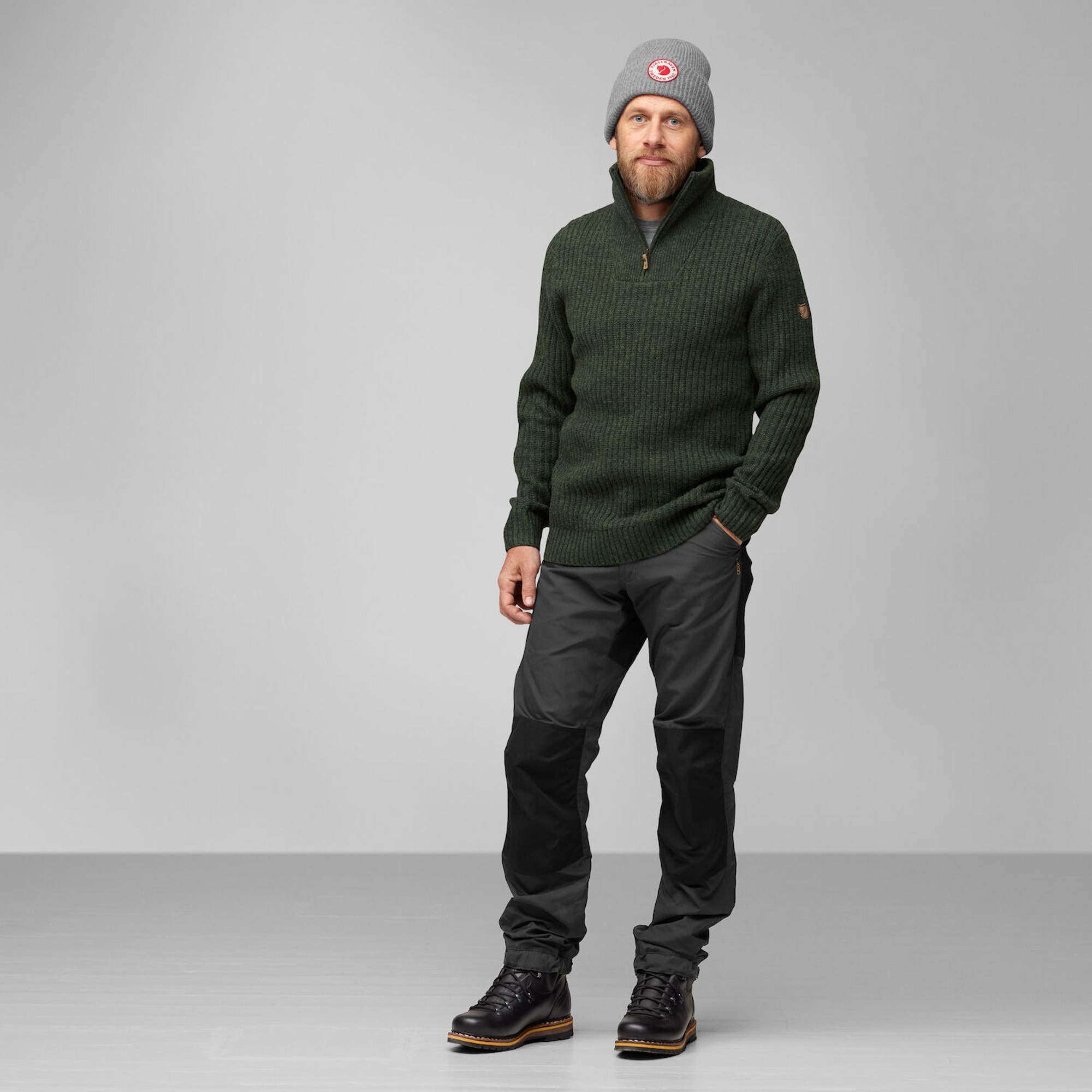 Fjällräven ÖVIK HALF ZIP KNIT M Herren - Wollpullover