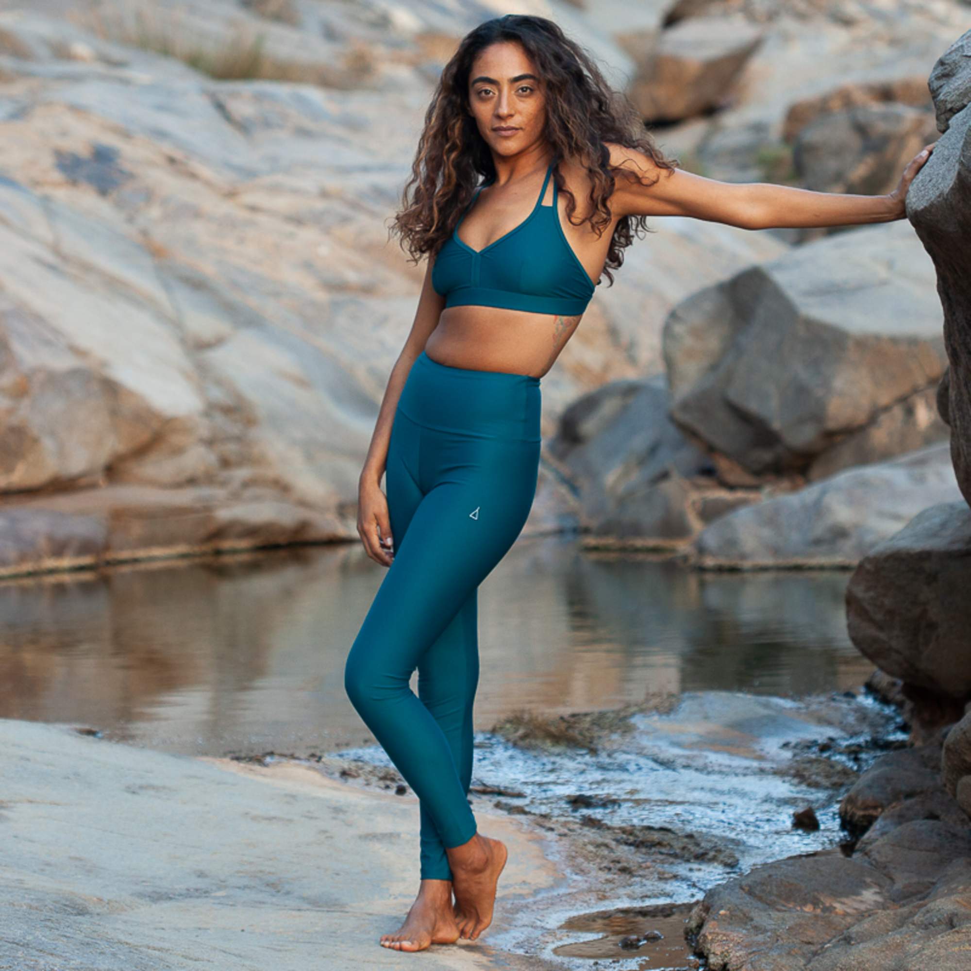 Inaska HIGH WAIST TIGHT CHILL PETROL Damen - Leggings
