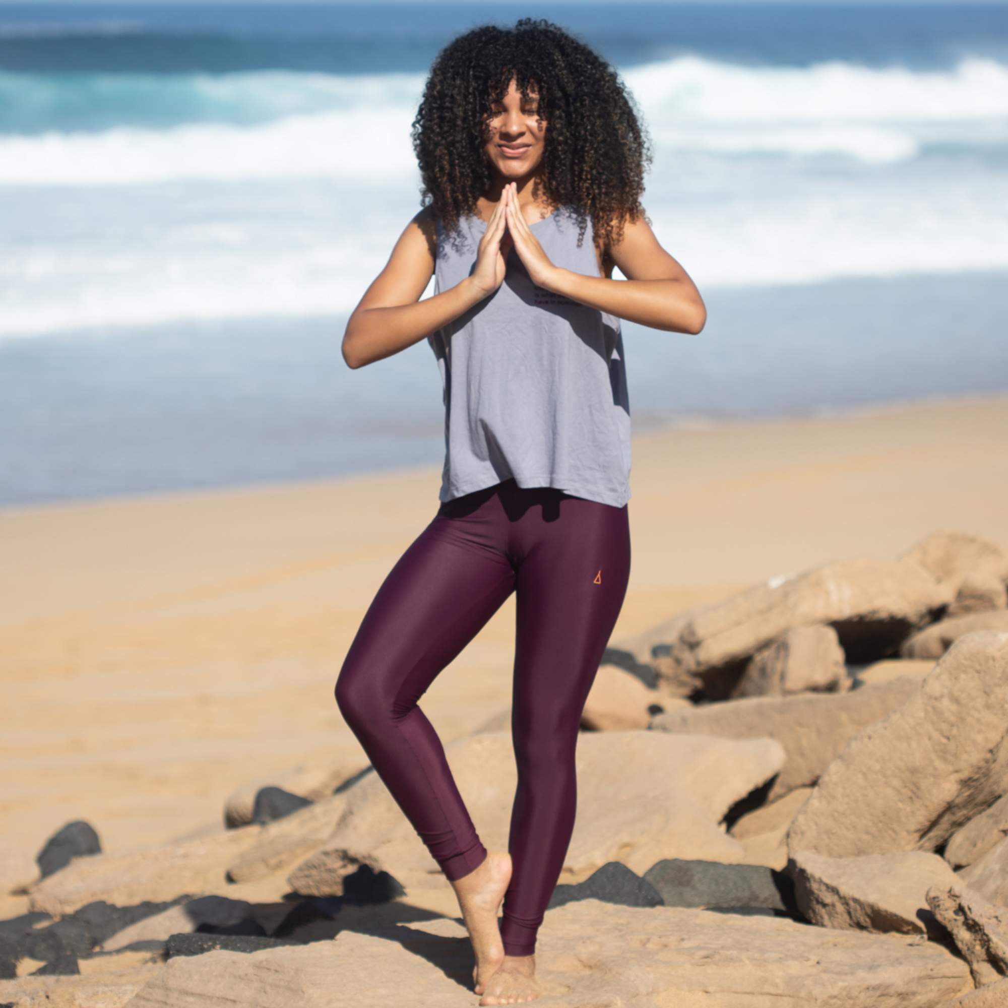 Inaska HIGH WAIST TIGHT CHILL DARK BERRY Damen - Leggings