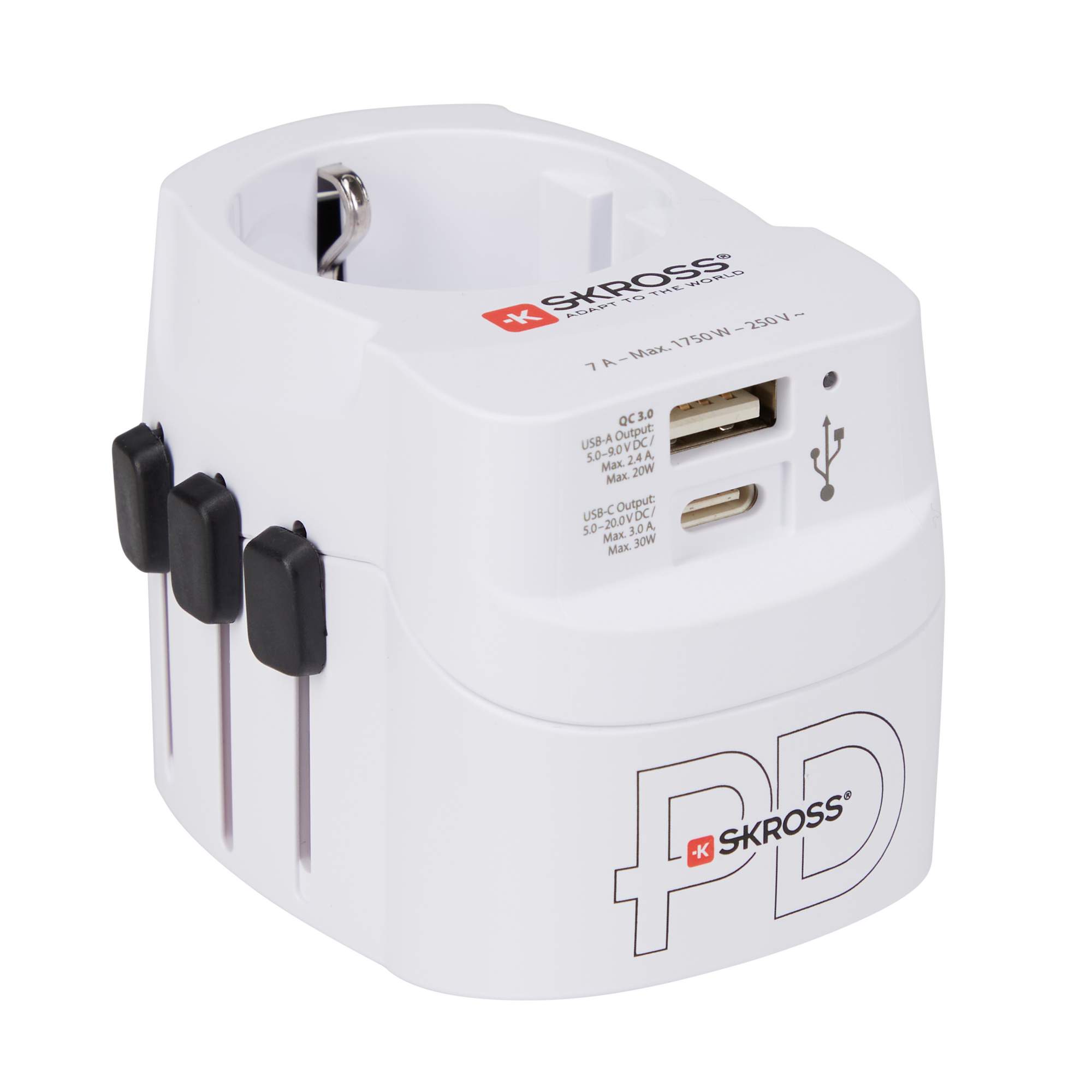 SKROSS PRO LIGHT USB AC30PD WORLD - Reisestecker