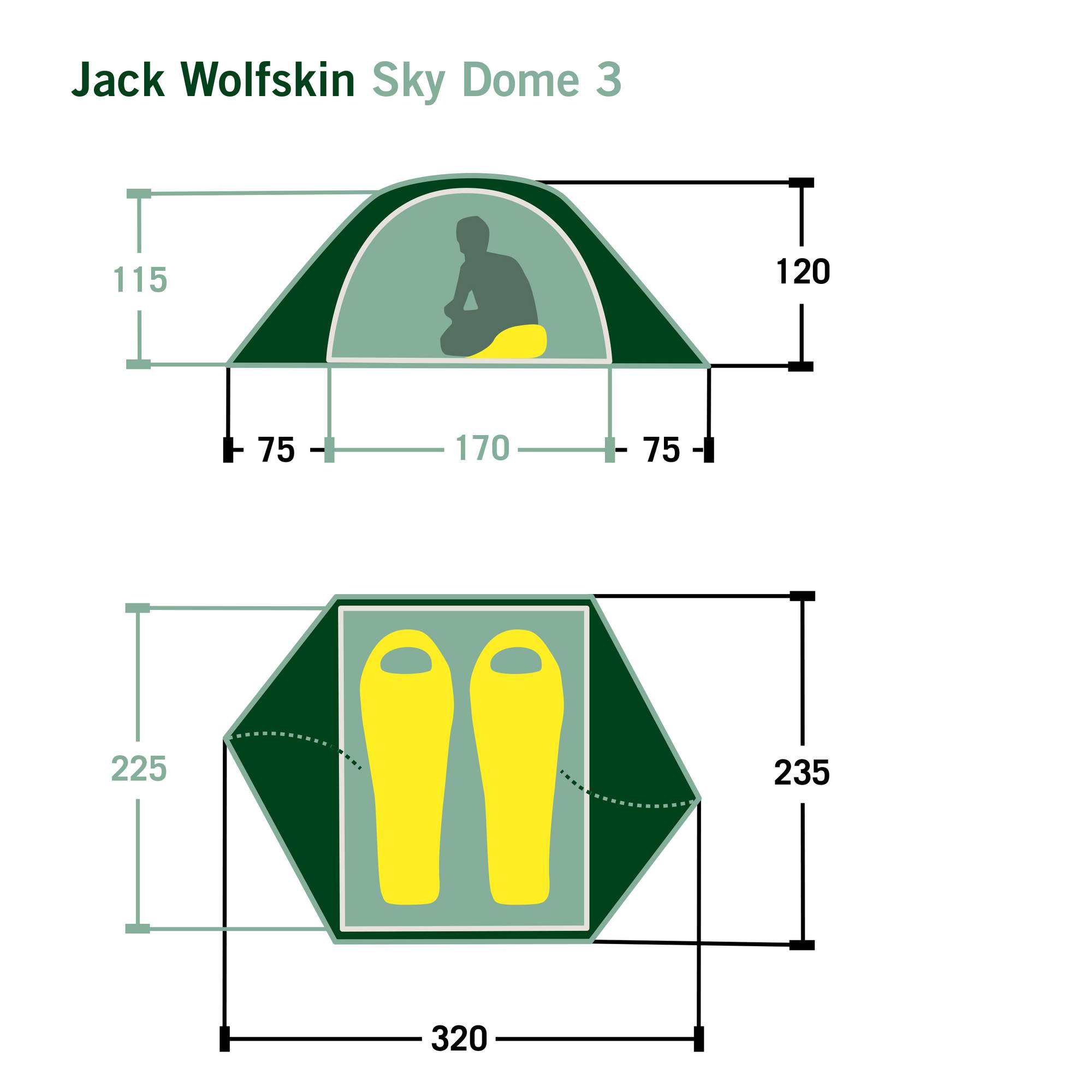 Jack Wolfskin SKY DOME III - Kuppelzelt
