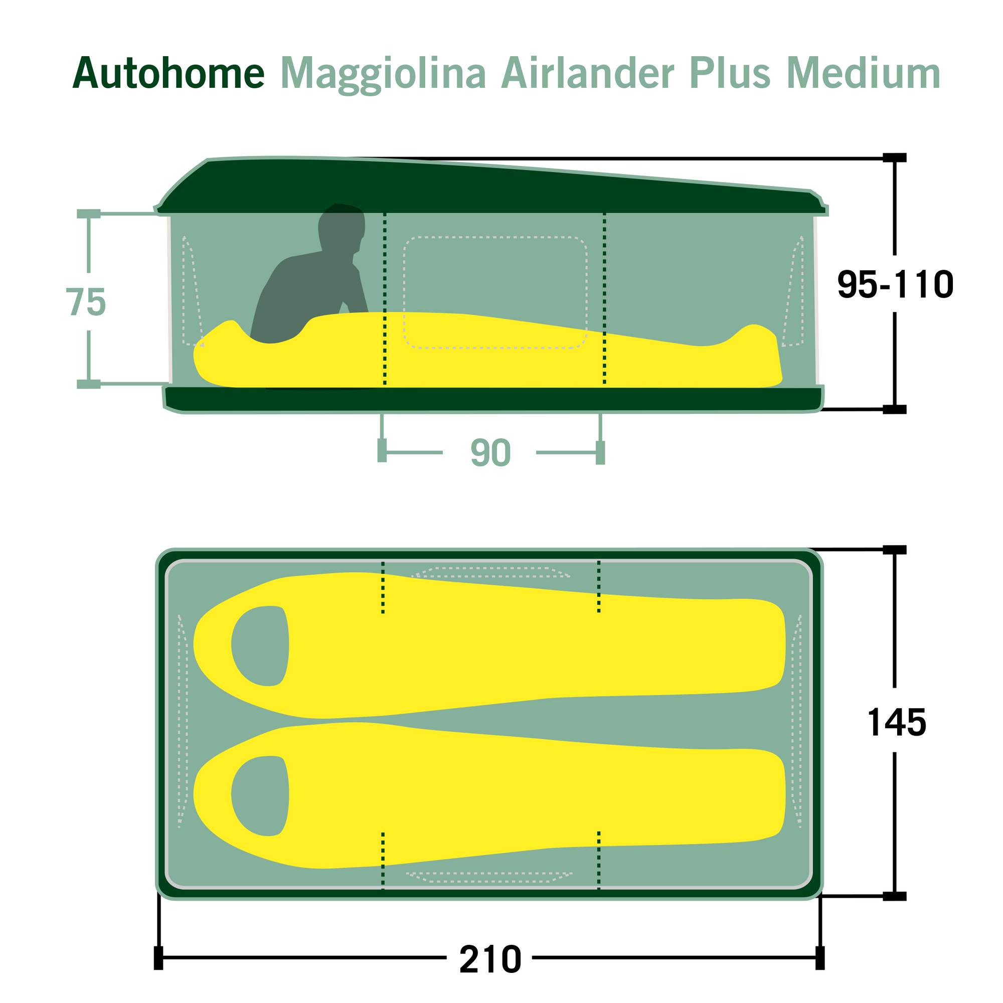 Autohome MAGGIOLINA AIRLANDER PLUS MEDIUM - Dachzelt