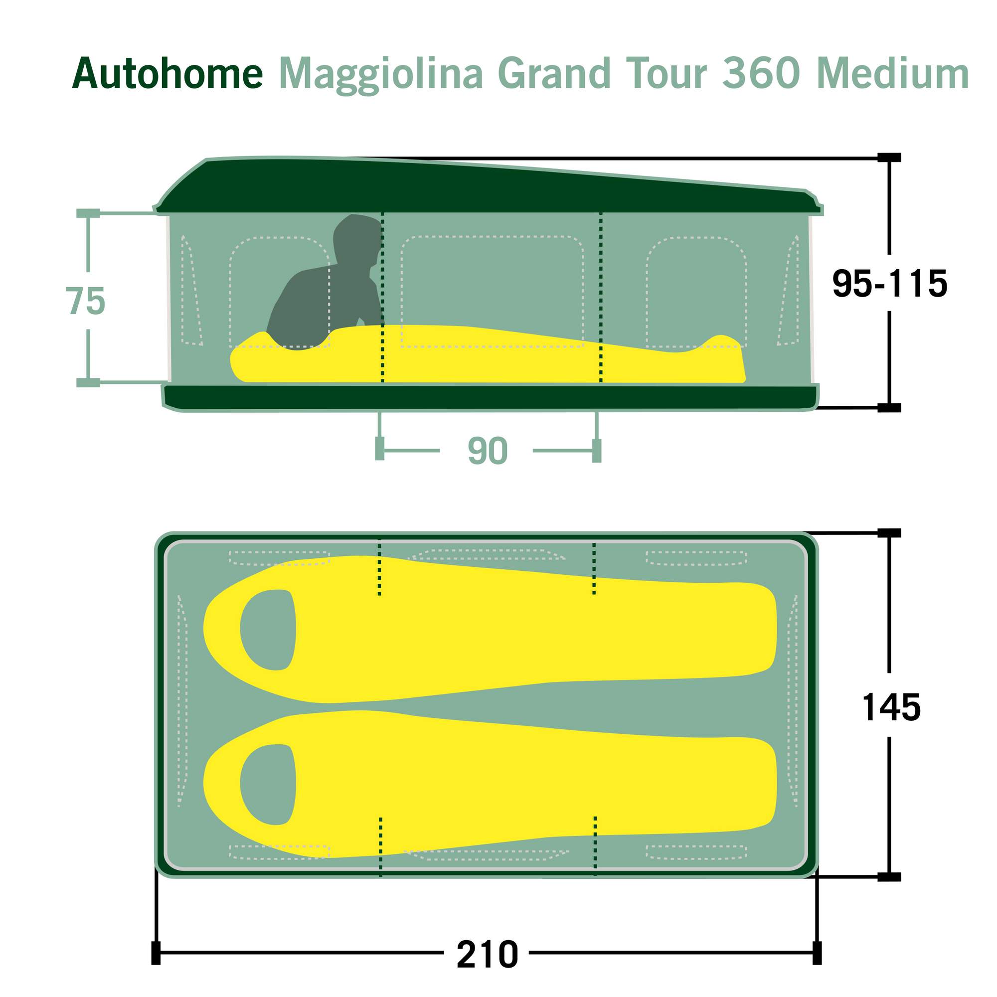 Autohome MAGGIOLINA GRAND TOUR 360 MEDIUM - Dachzelt