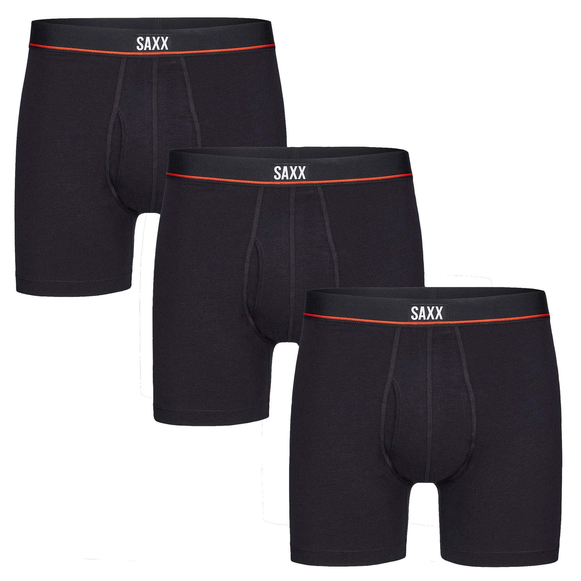 SAXX NON-STOP STRETCH COTTON BOXER BRIEF FLY 3PK Herren - Funktionsunterwäsche