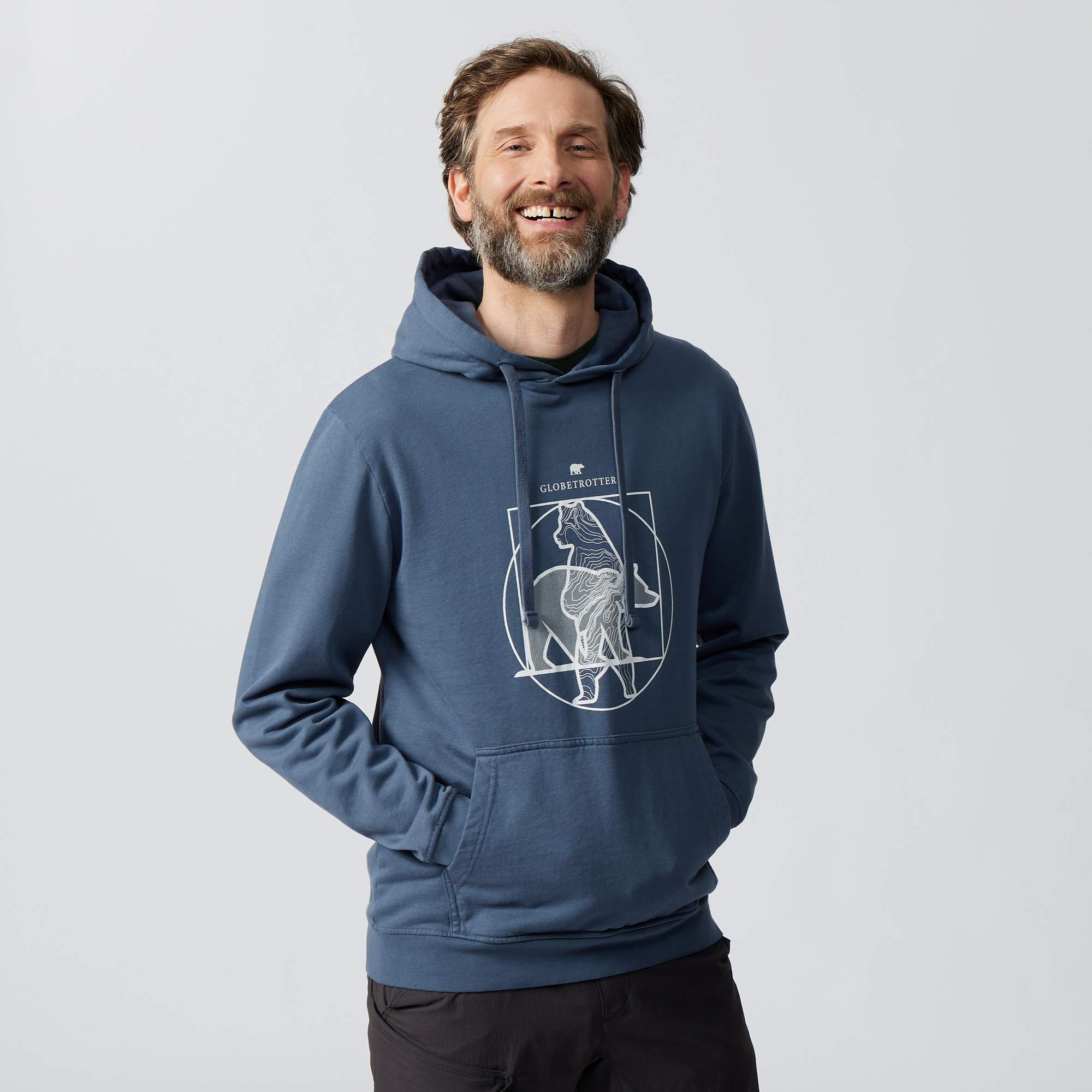 Globetrotter U BLUE FLEECE STANDING BEAR HOODIE Unisex - Hoodie