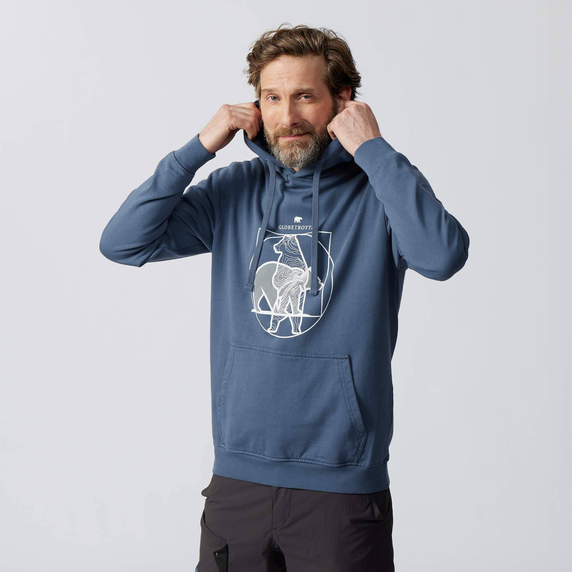 Globetrotter U BLUE FLEECE STANDING BEAR HOODIE Unisex - Hoodie
