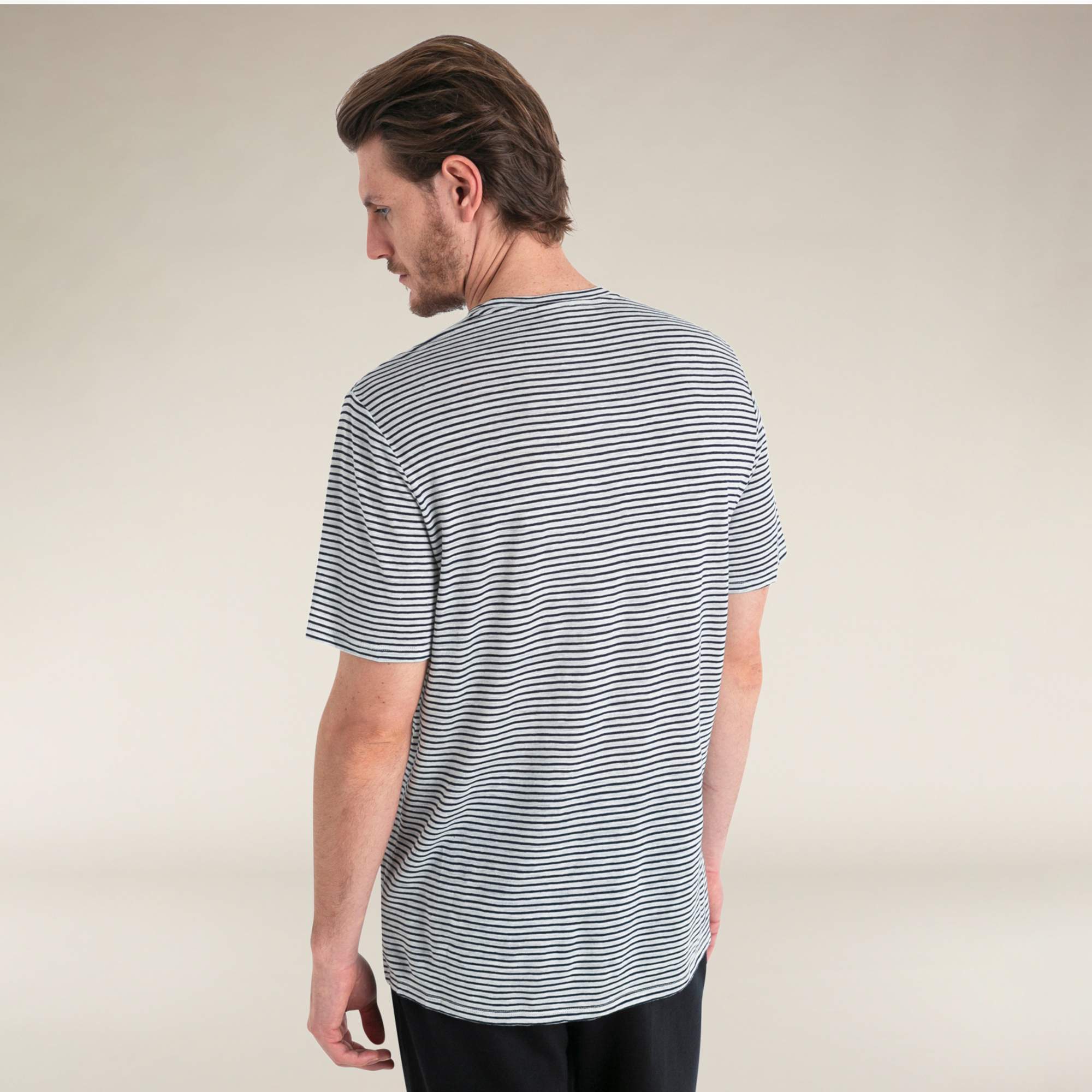 Icebreaker M MERINO LINEN SS TEE STRIPE Herren - Funktionsshirt