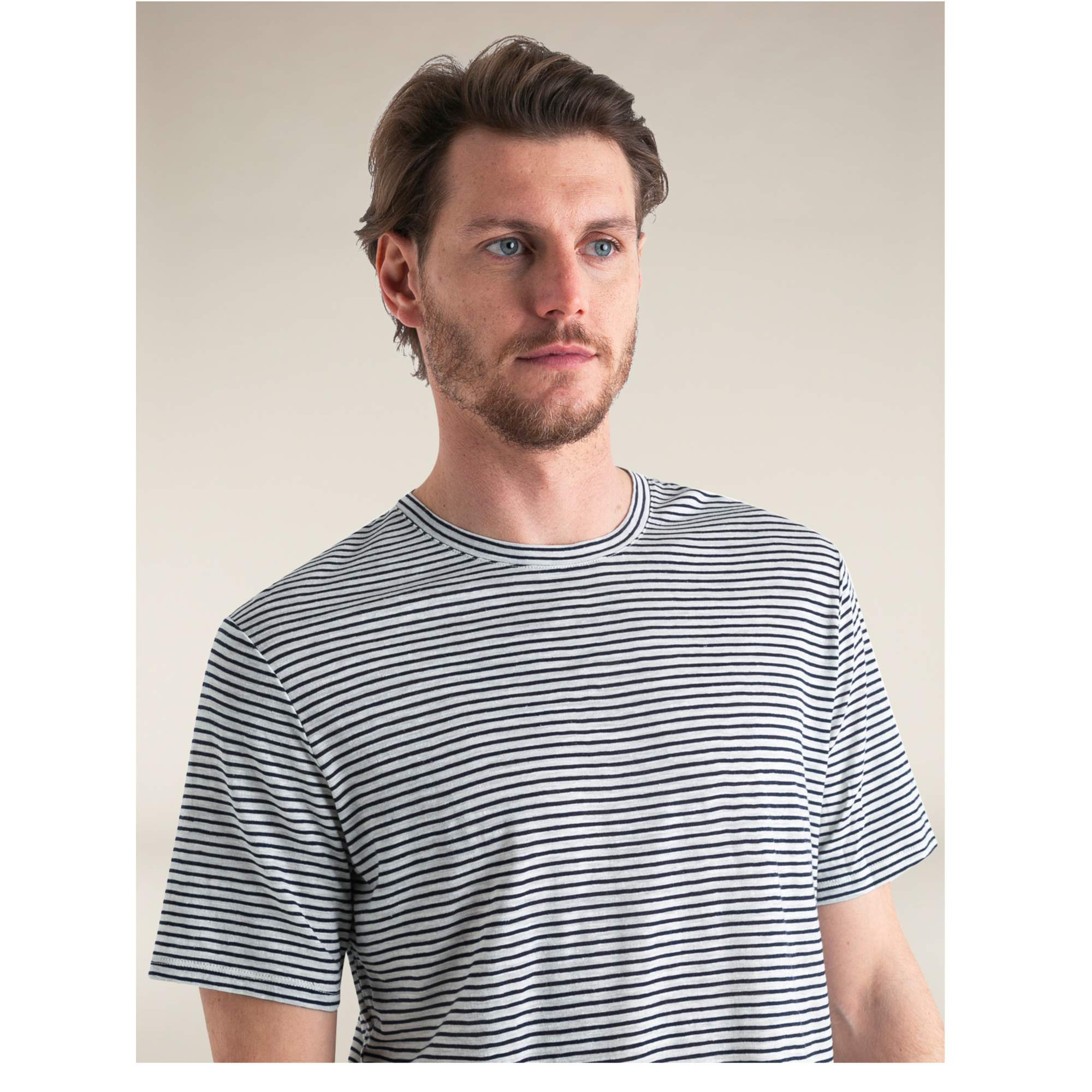 Icebreaker M MERINO LINEN SS TEE STRIPE Herren - Funktionsshirt