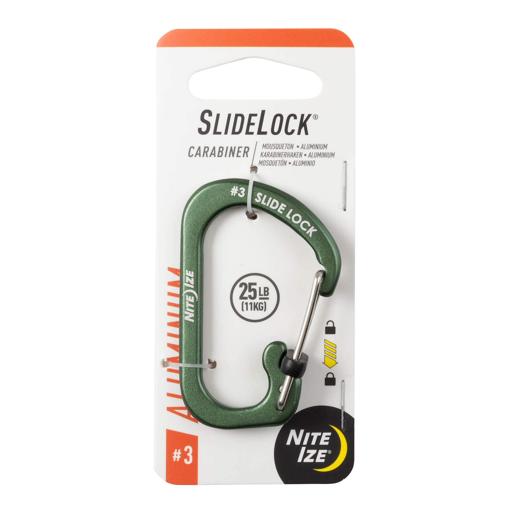 Nite Ize SLIDELOCK CARABINER ALUMINUM - Schlüsselanhänger Nite Ize SLIDELOCK CARABINER ALUMINUM - Schlüsselanhänger