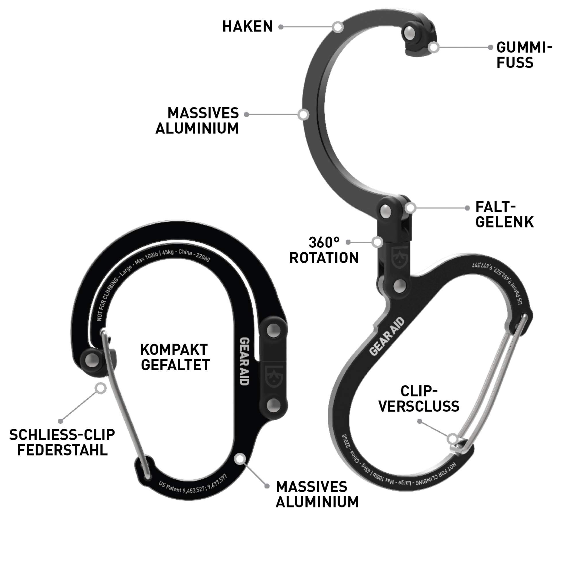 Gear Aid HEROCLIP - Karabiner Gear Aid HEROCLIP - Karabiner