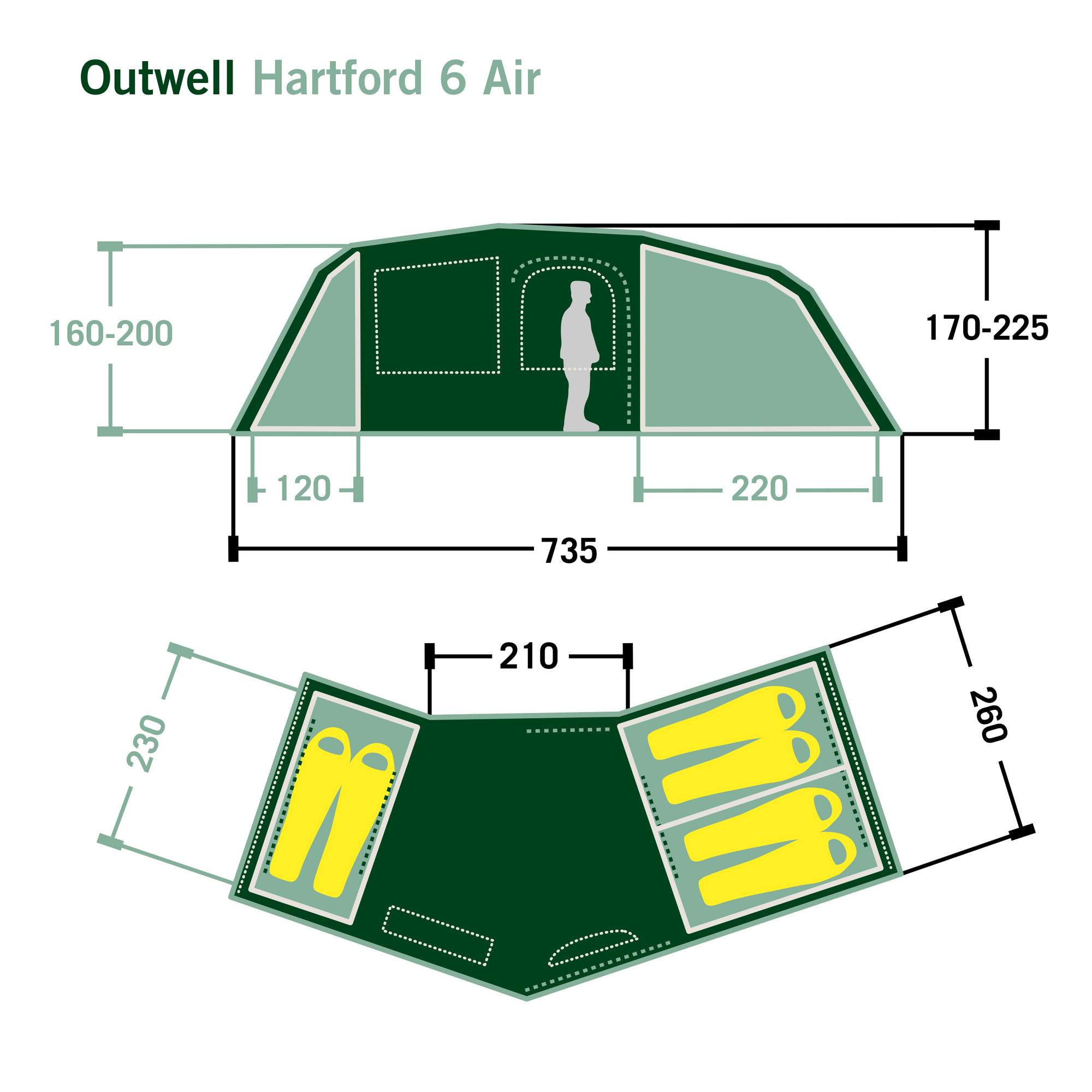 Outwell HARTFORD 6 AIR - Familienzelt
