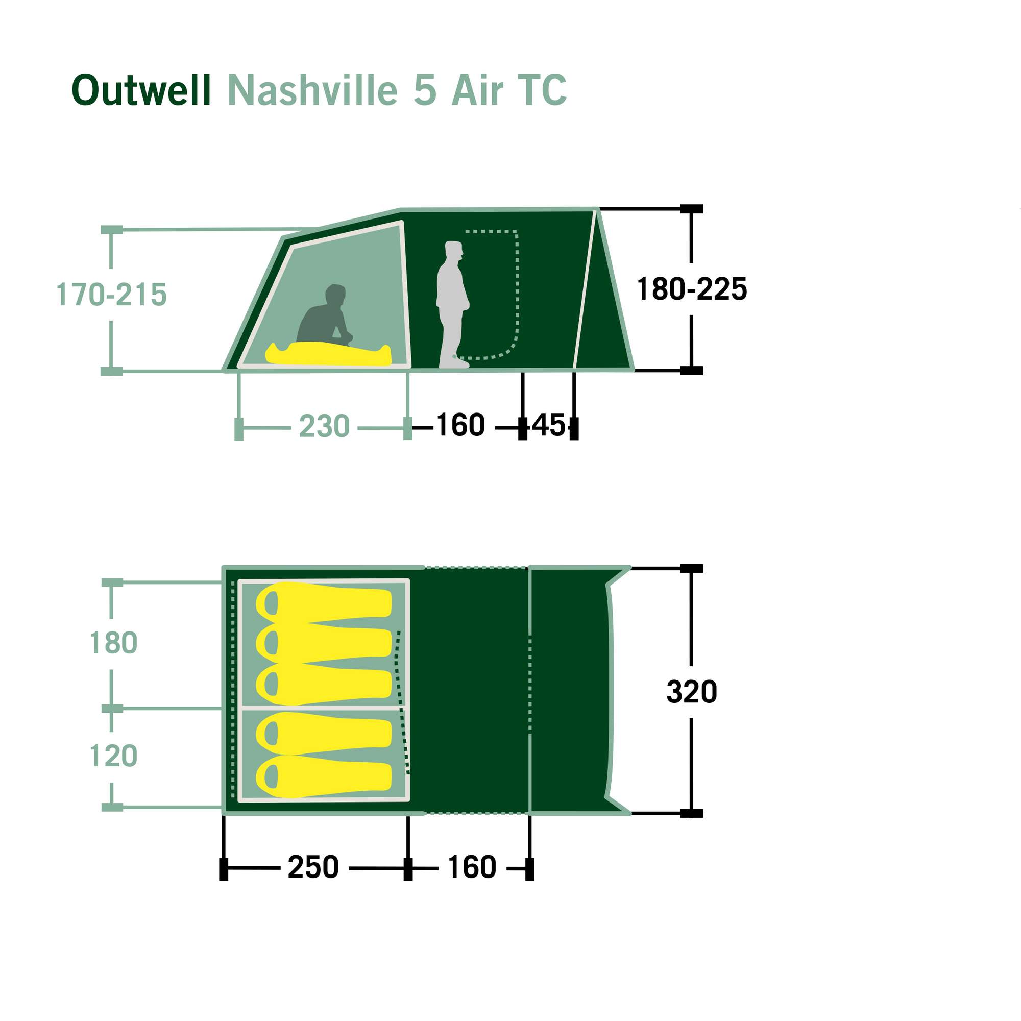 Outwell NASHVILLE 5 AIR TC - Familienzelt