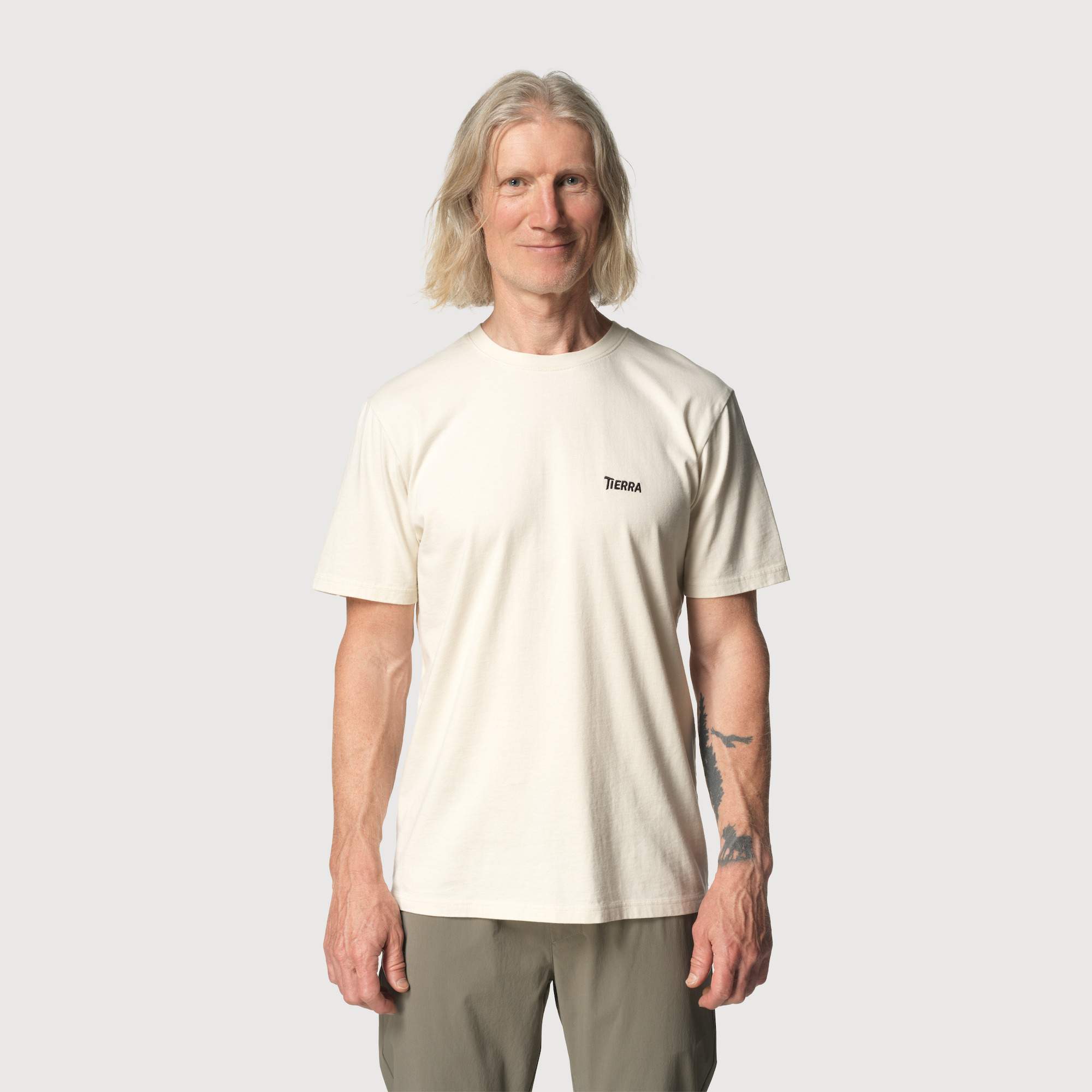 Tierra ORGANIC HEAVY COTTON TEE EMBROIDED M Herren - T-Shirt