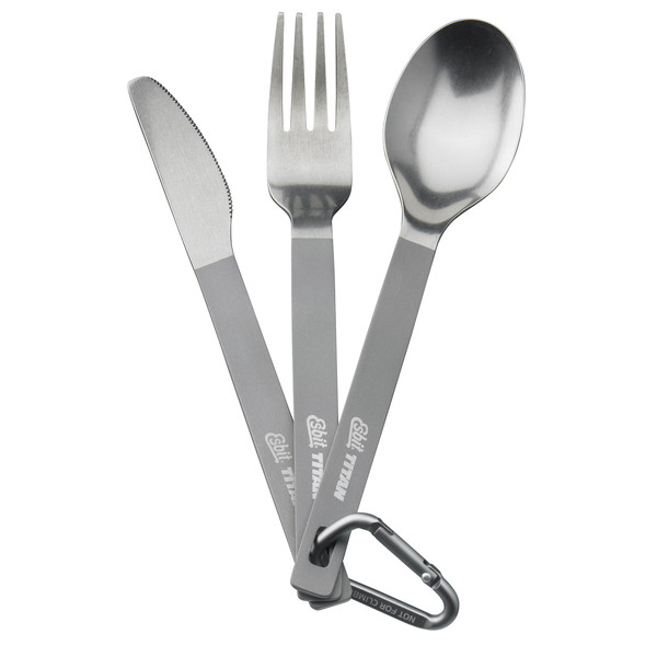 Esbit TITAN BESTECK-SET, 3 TEILIG, MIT KARABINER UND TASCHE - Campinggeschirr Ansicht 1