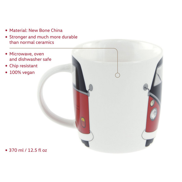 Brisa VW T1 BUS KAFFEETASSE IN GESCHENKBOX - ROT/SCHWARZ - Becher Ansicht 3